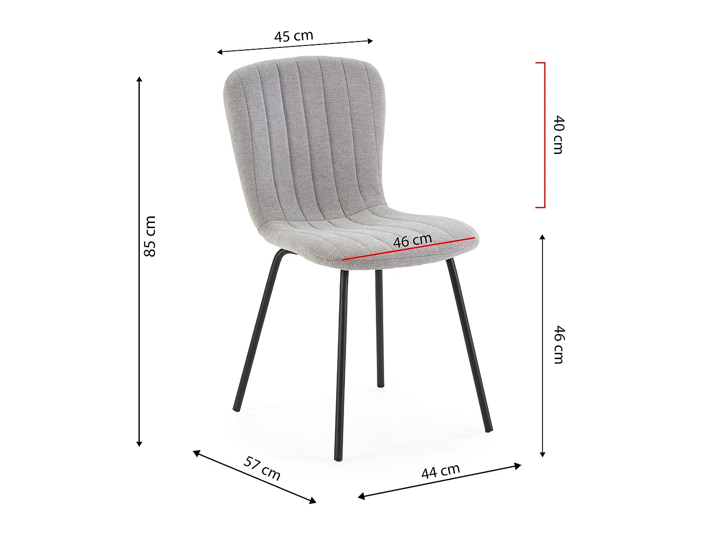 Stuhl-set 4er Lucky grau