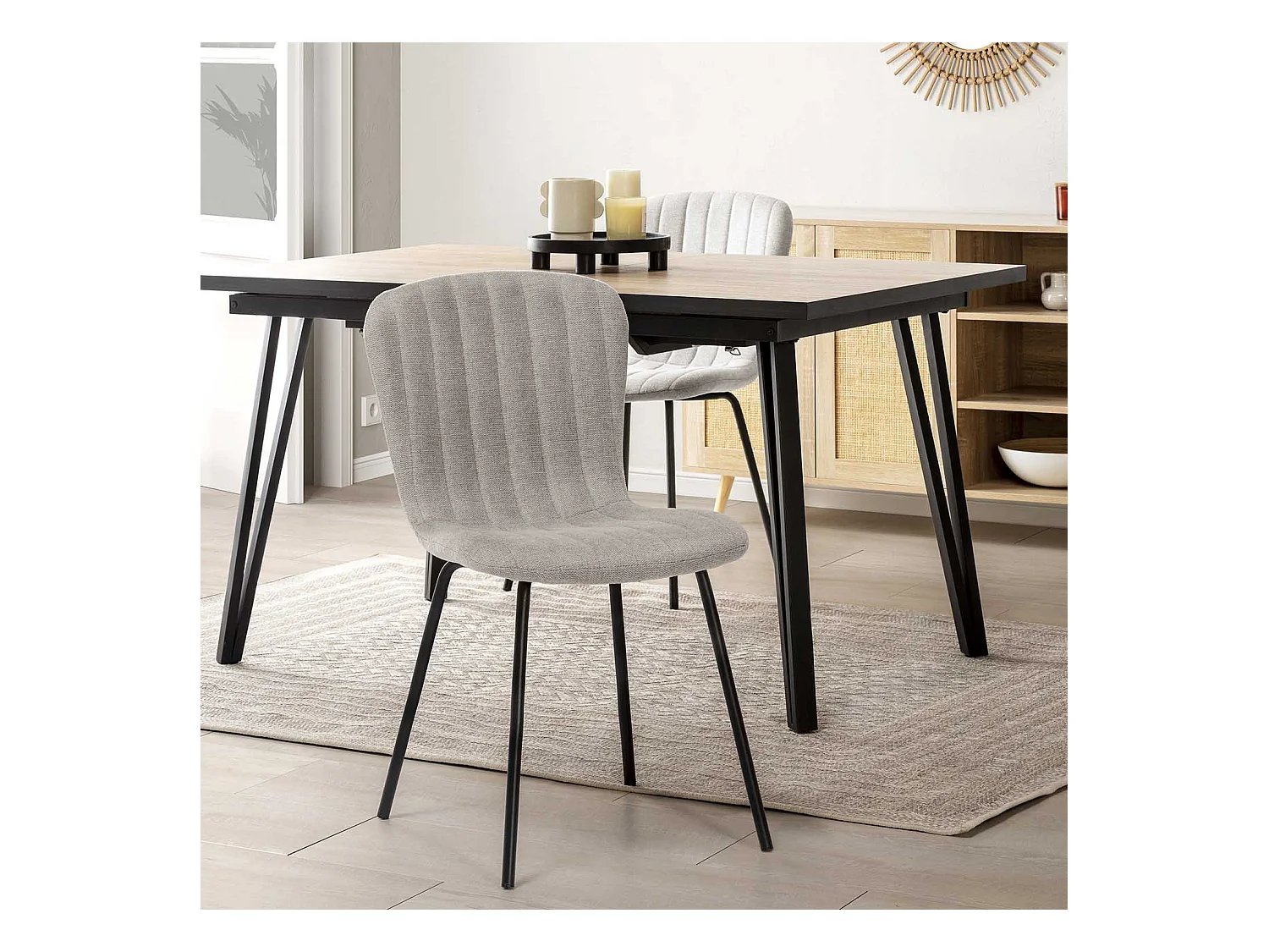 Stuhl-set 4er Lucky grau