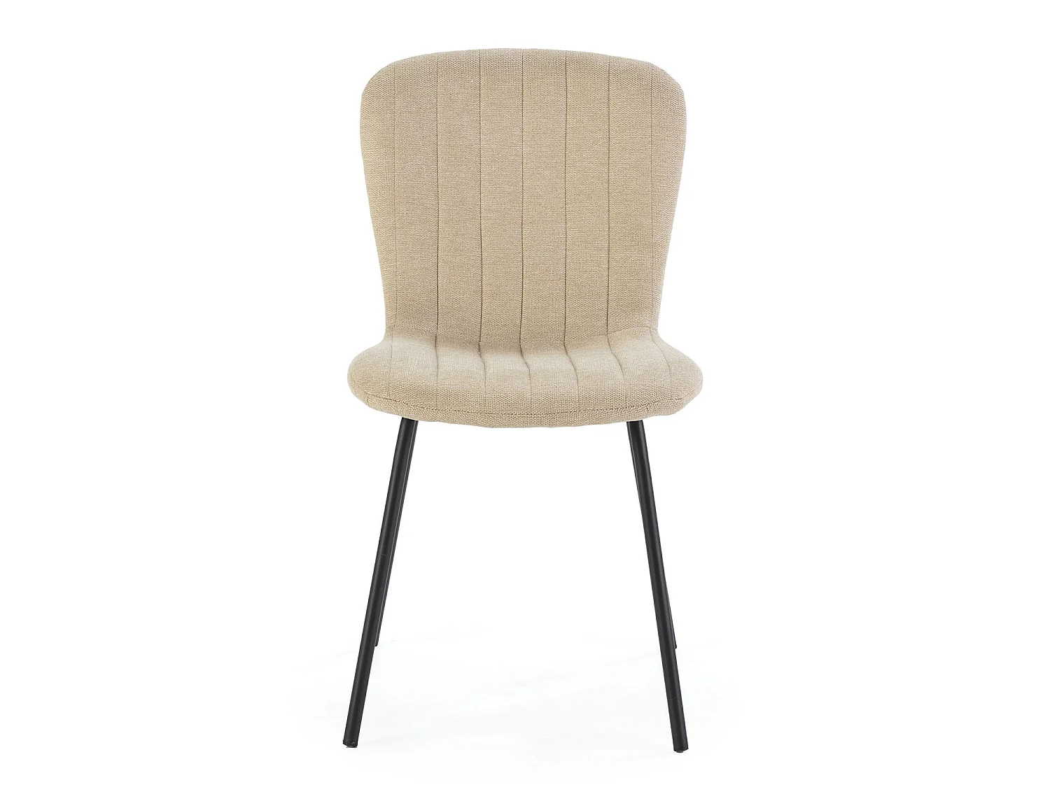 Pack 4 chaises Lucky recouvertes de tissu beige