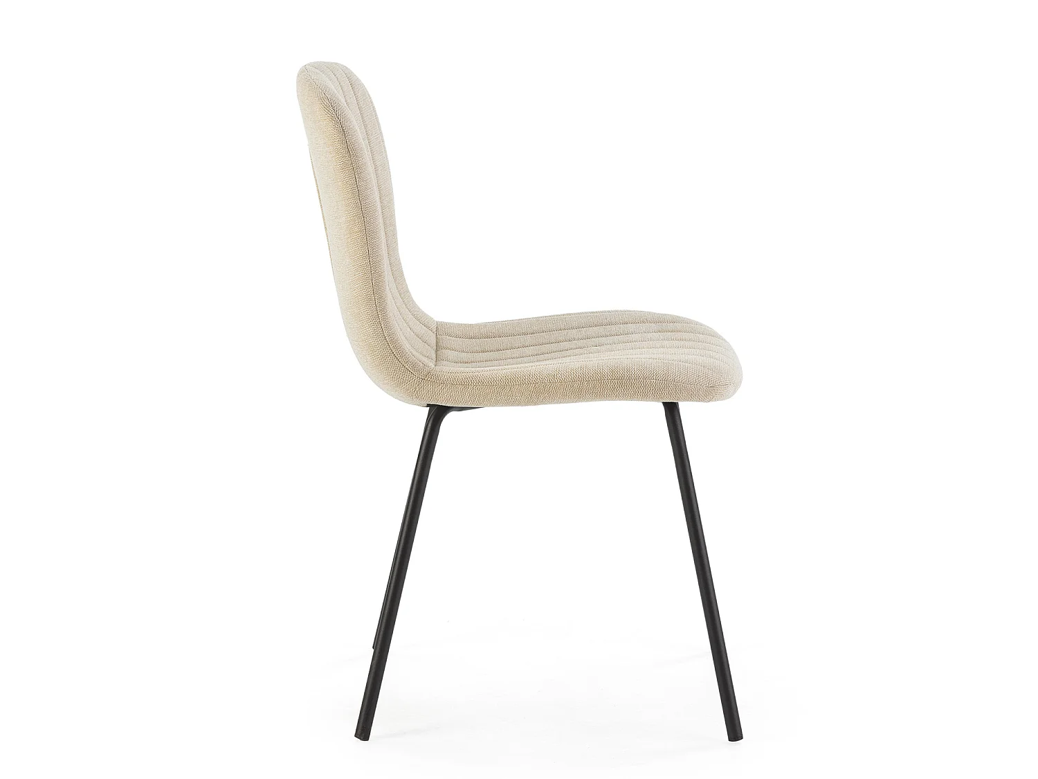 Pack 4 chaises Lucky recouvertes de tissu beige