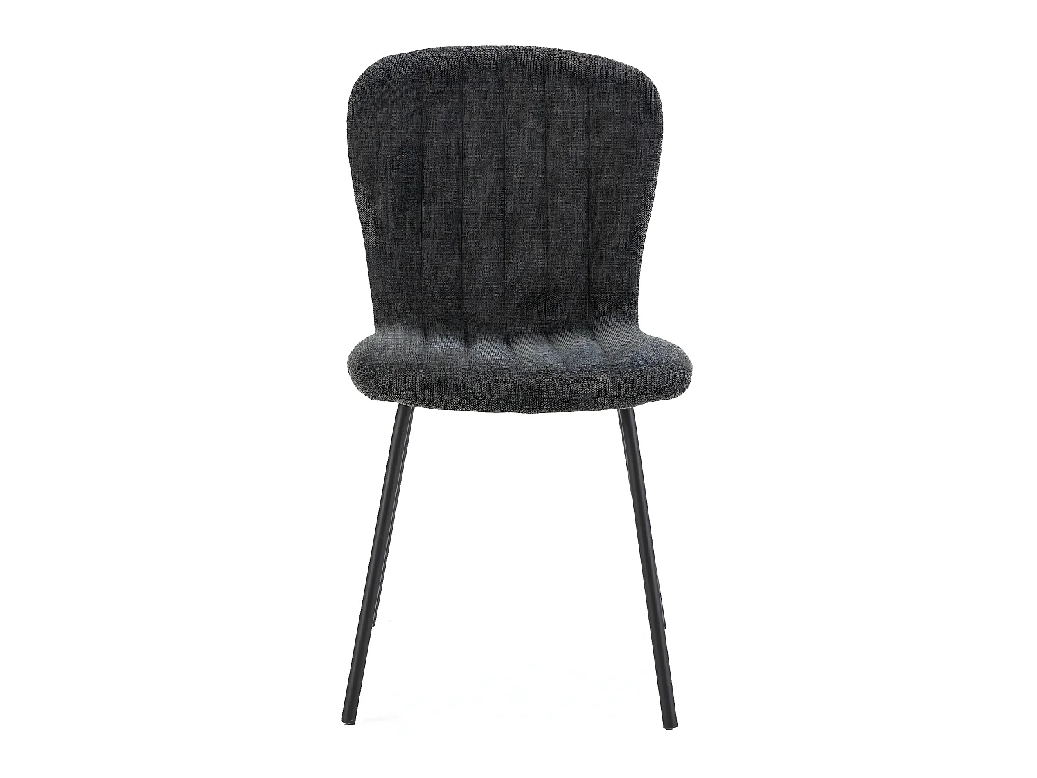 Pack 4 sedie Lucky rivestite in tessuto grigio scuro