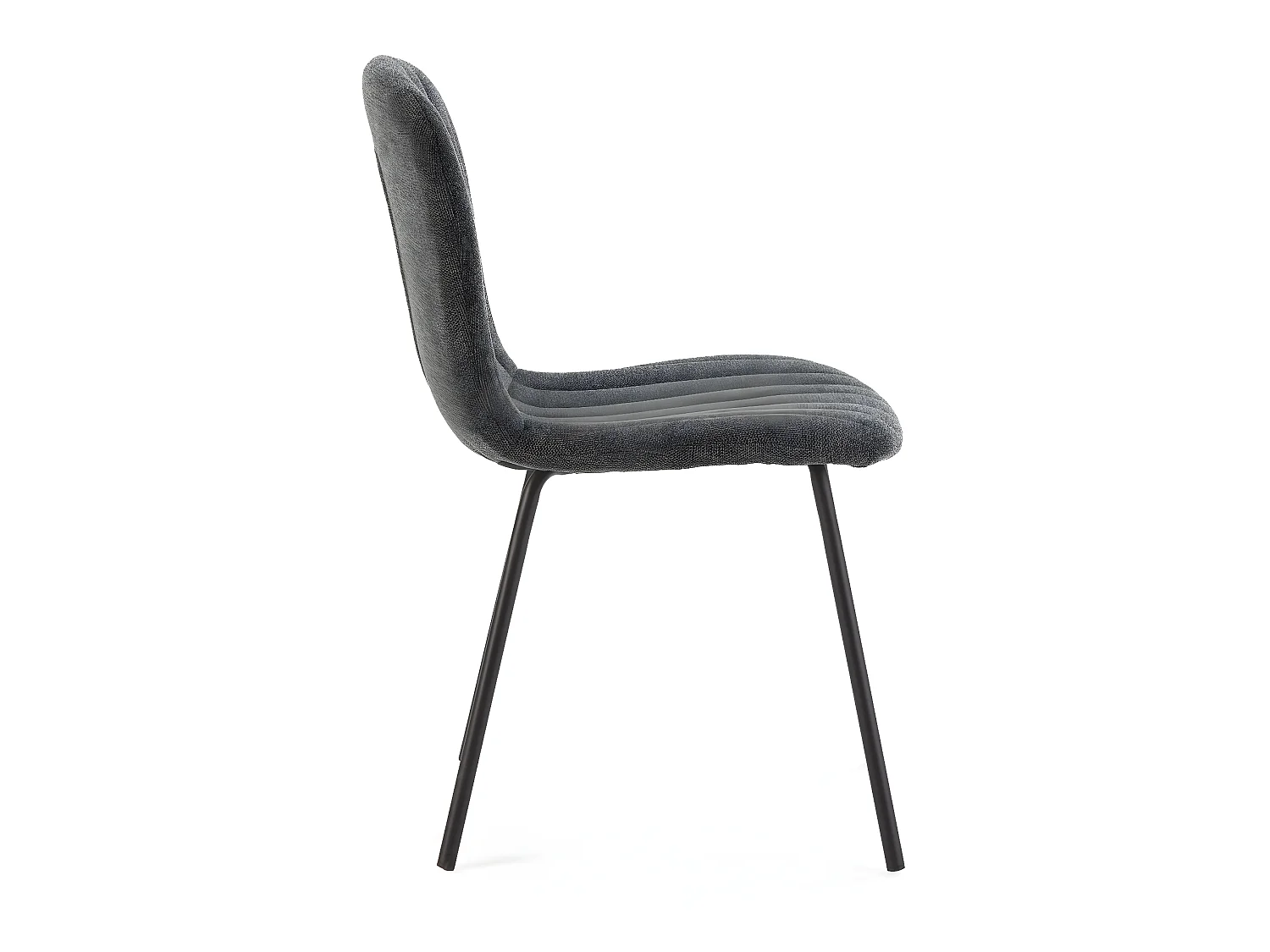 Pack 4 sedie Lucky rivestite in tessuto grigio scuro