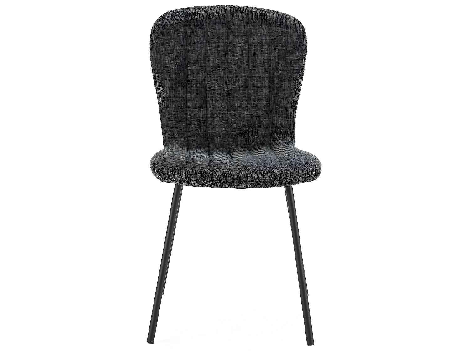 Set van 4 Lucky stoelen bekleed met donkergrijze stof