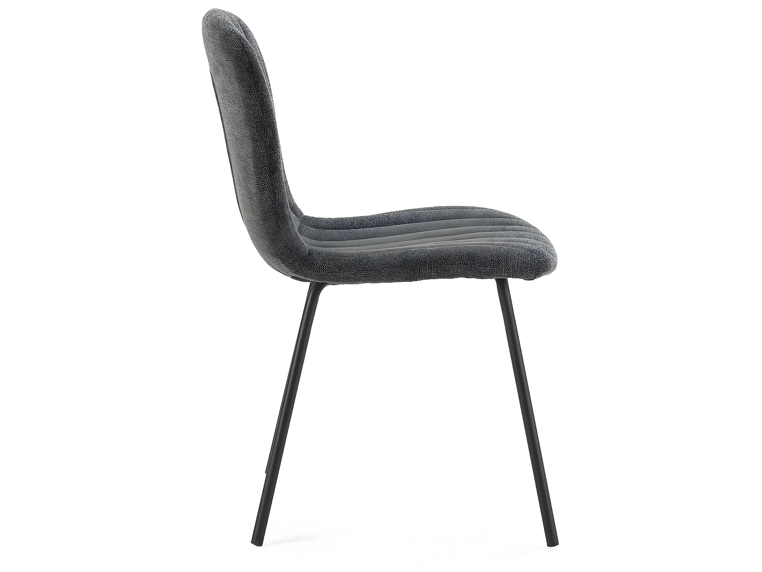 Set van 4 Lucky stoelen bekleed met donkergrijze stof