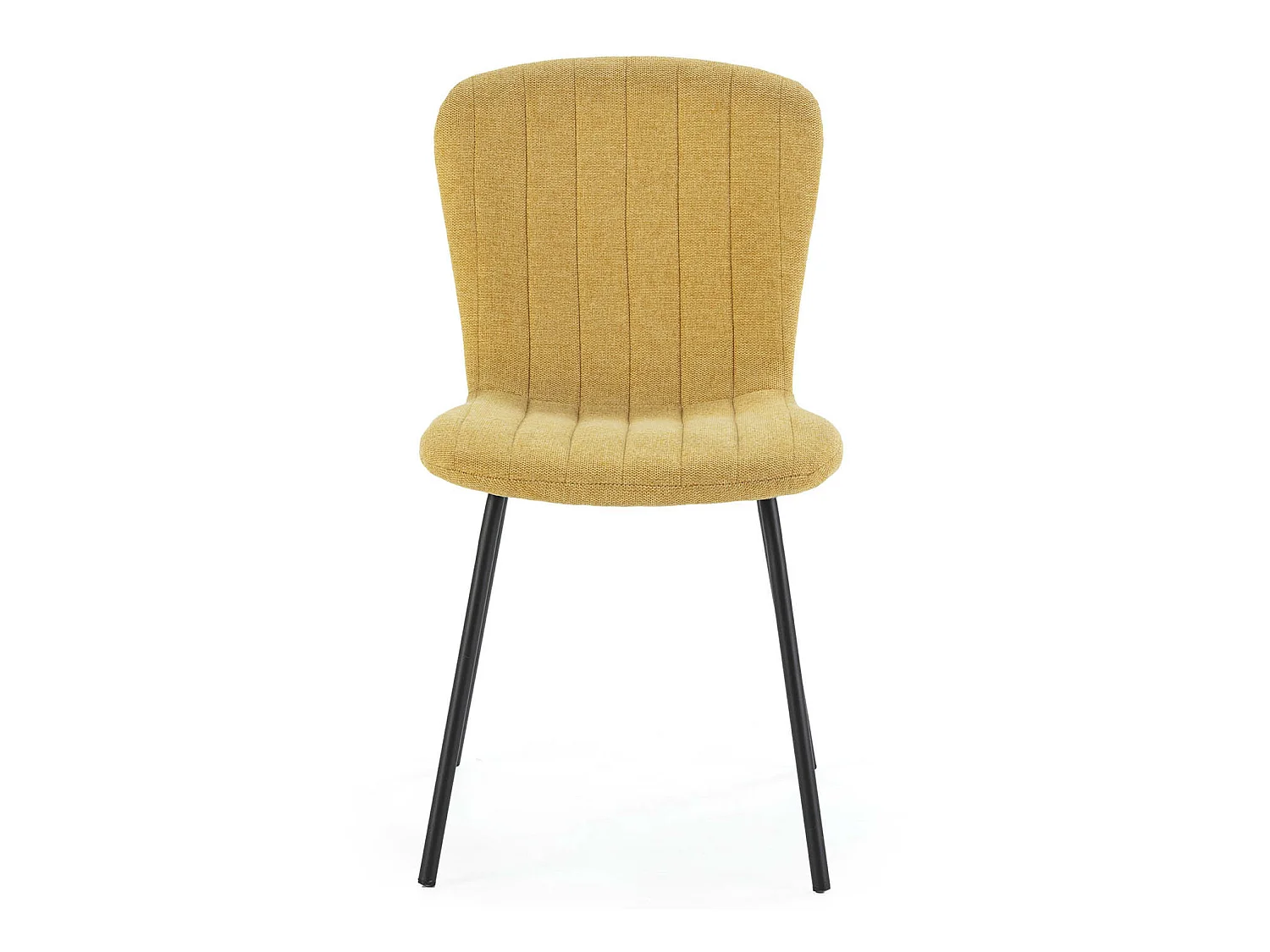 Pack 4 chaises Lucky recouvertes de tissu moutarde