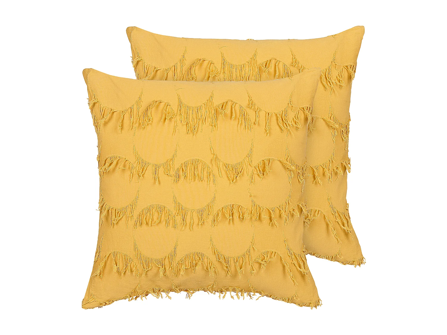 Lot de 2 coussins décoratifs AGASTACHE 45 x 45 cm Jaune Motif géométrique