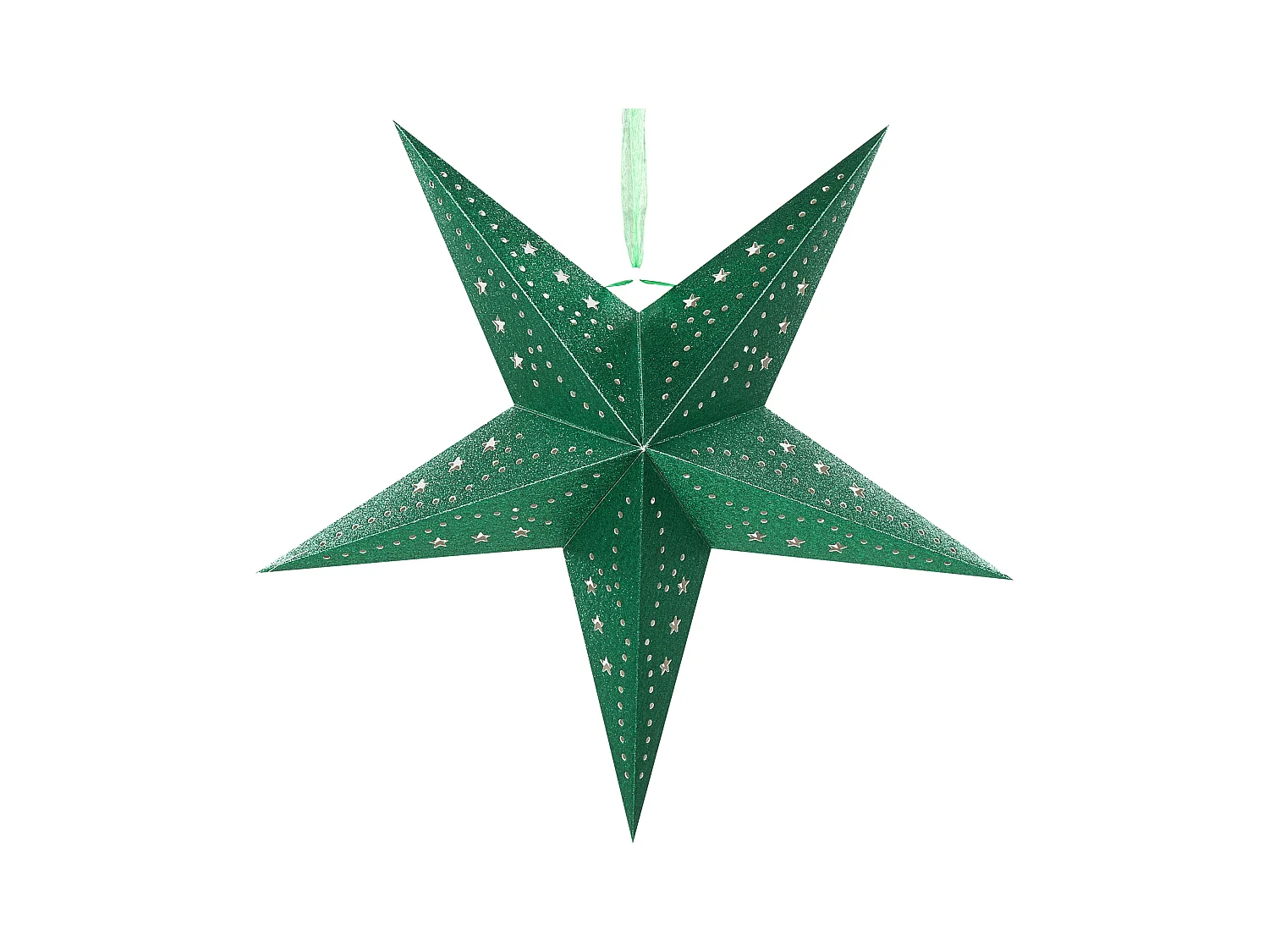 Conjunto de 2 decoraciones colgantes Estrella MOTTI Papel 45 cm Verde esmeralda