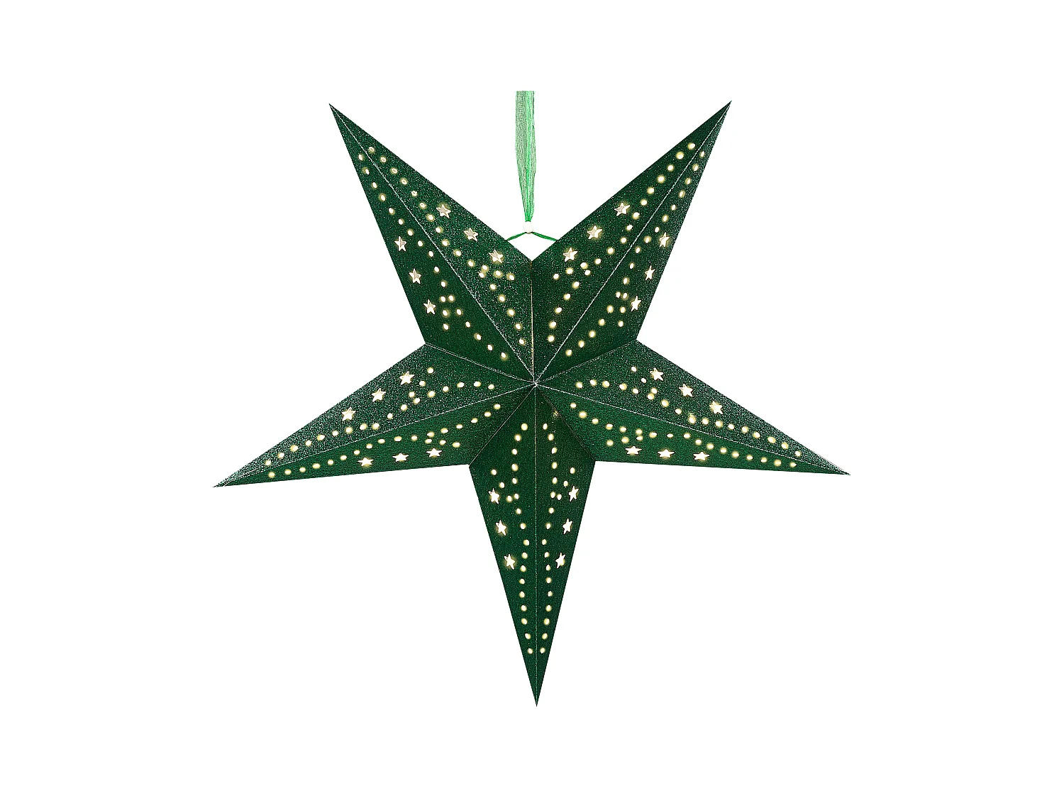 Conjunto de 2 decoraciones colgantes Estrella MOTTI Papel 45 cm Verde esmeralda