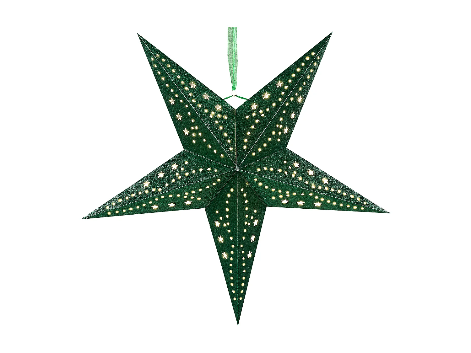 Lot de 2 décorations suspendues LED MOTTI Étoile 45 cm Vert émeraude