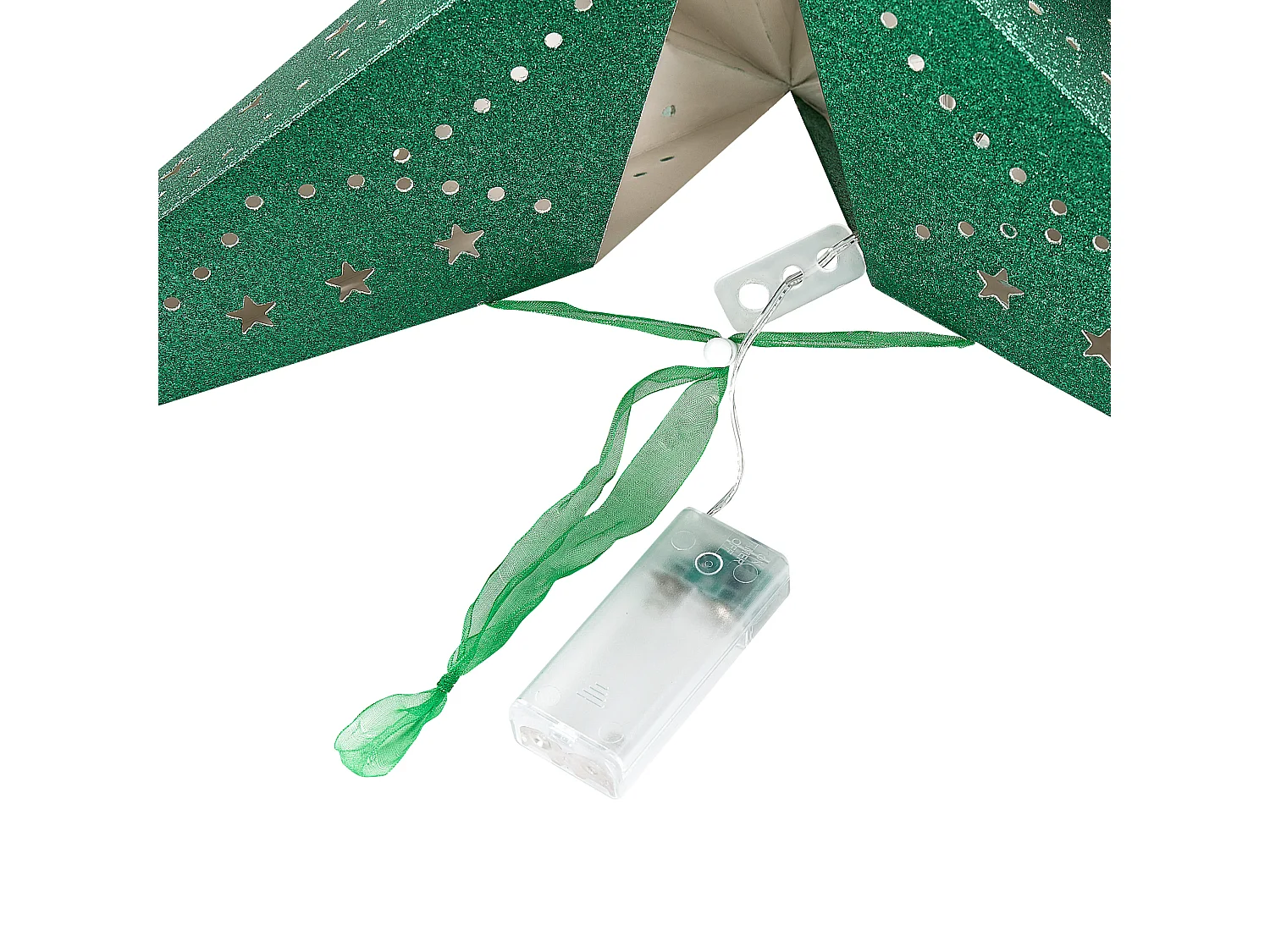 Lot de 2 décorations suspendues LED MOTTI Étoile 45 cm Vert émeraude