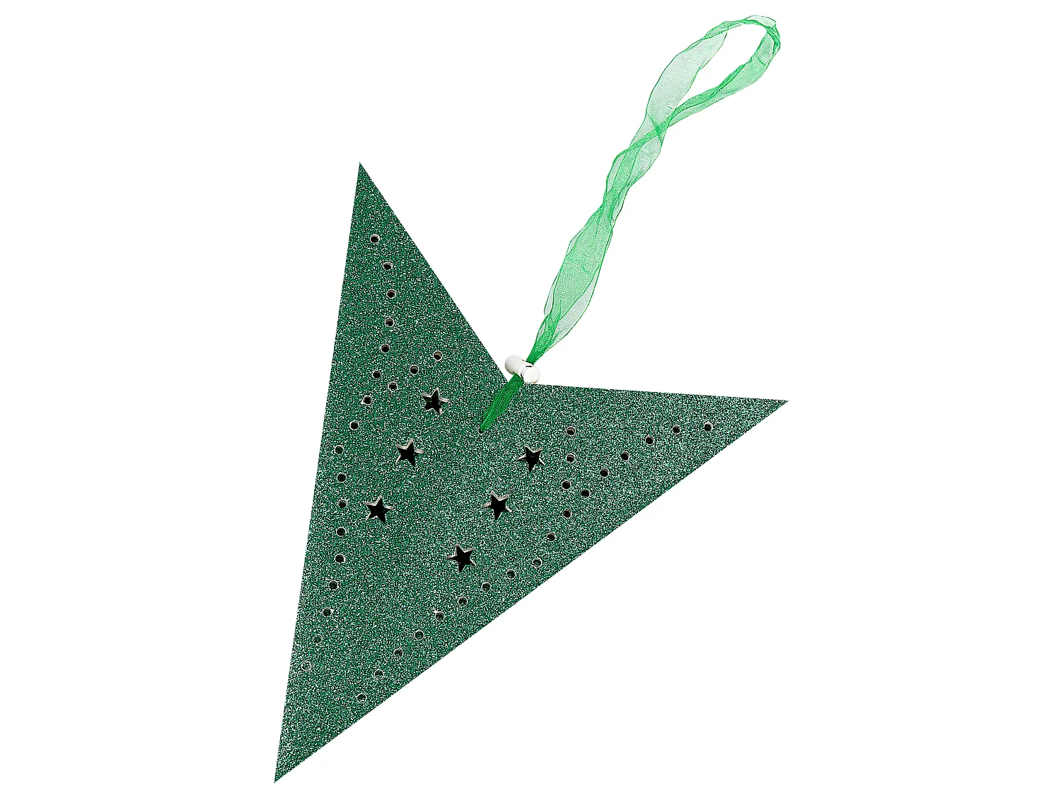 Set di 2 decorazioni da appendere stella MOTTI Carta 45 cm Verde smeraldo