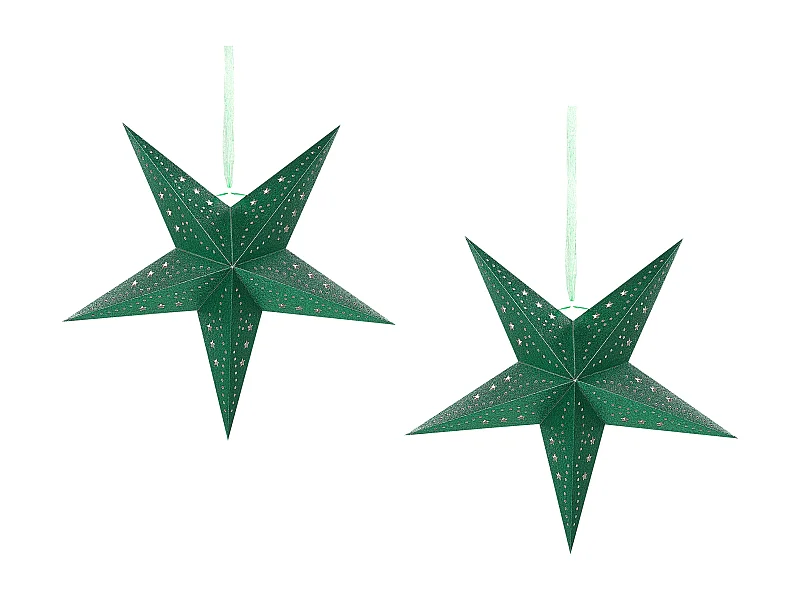 Zestaw 2 dekoracji ściennych Gwiazda MOTTI Papier 45 cm Szmaragdowy
