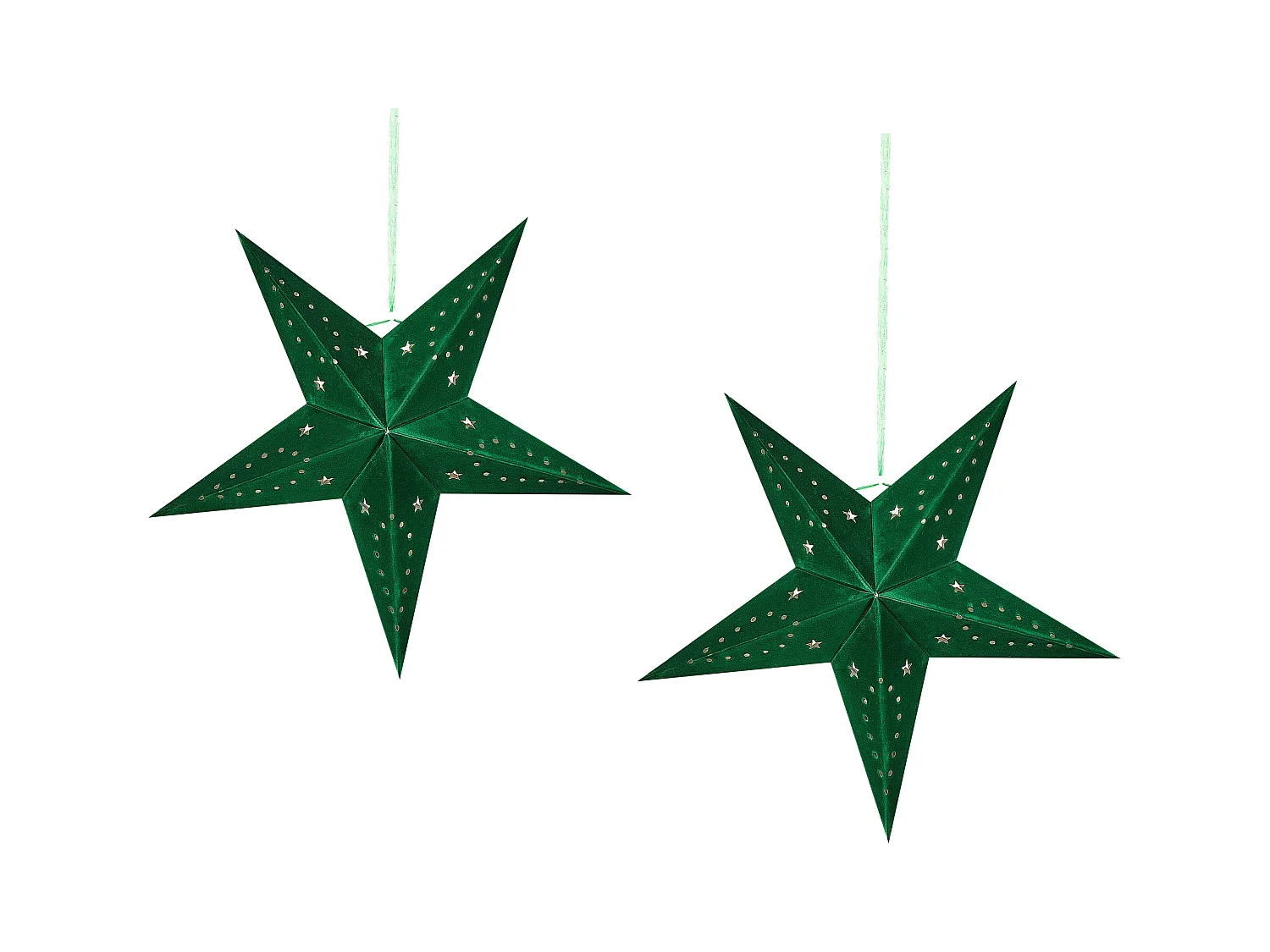 Lot de 2 décorations suspendues LED MOTTI Étoile 45 cm Vert émeraude