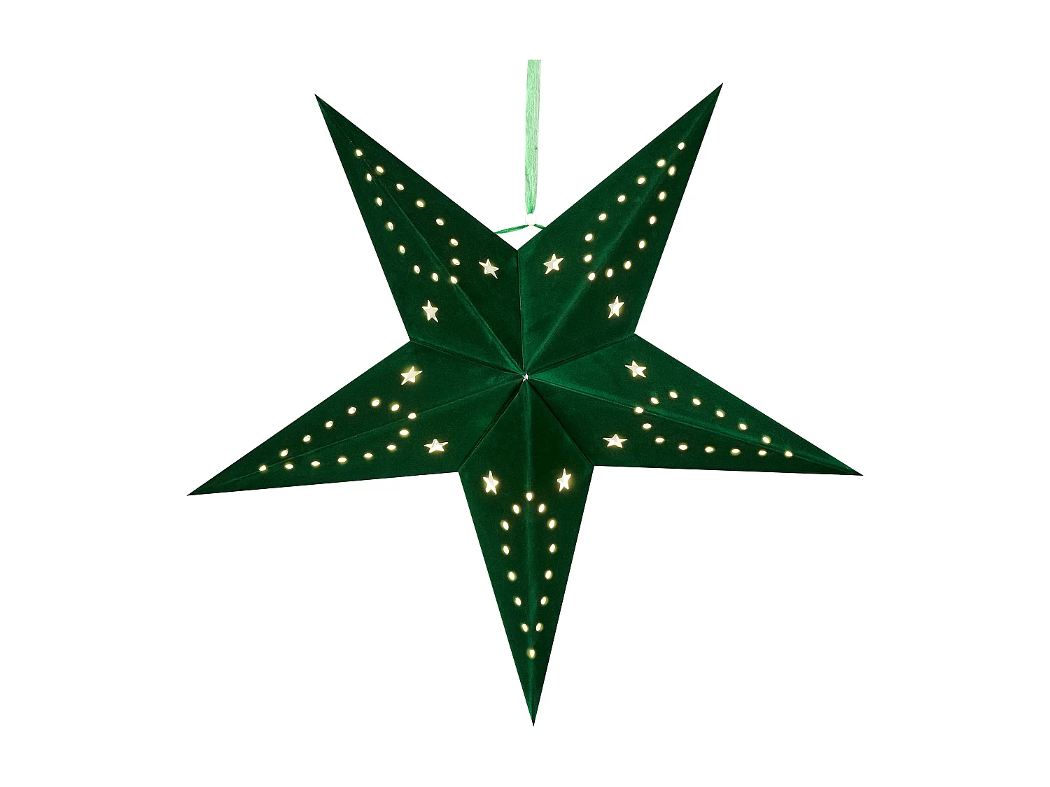 Lot de 2 décorations suspendues LED MOTTI Étoile 45 cm Vert émeraude