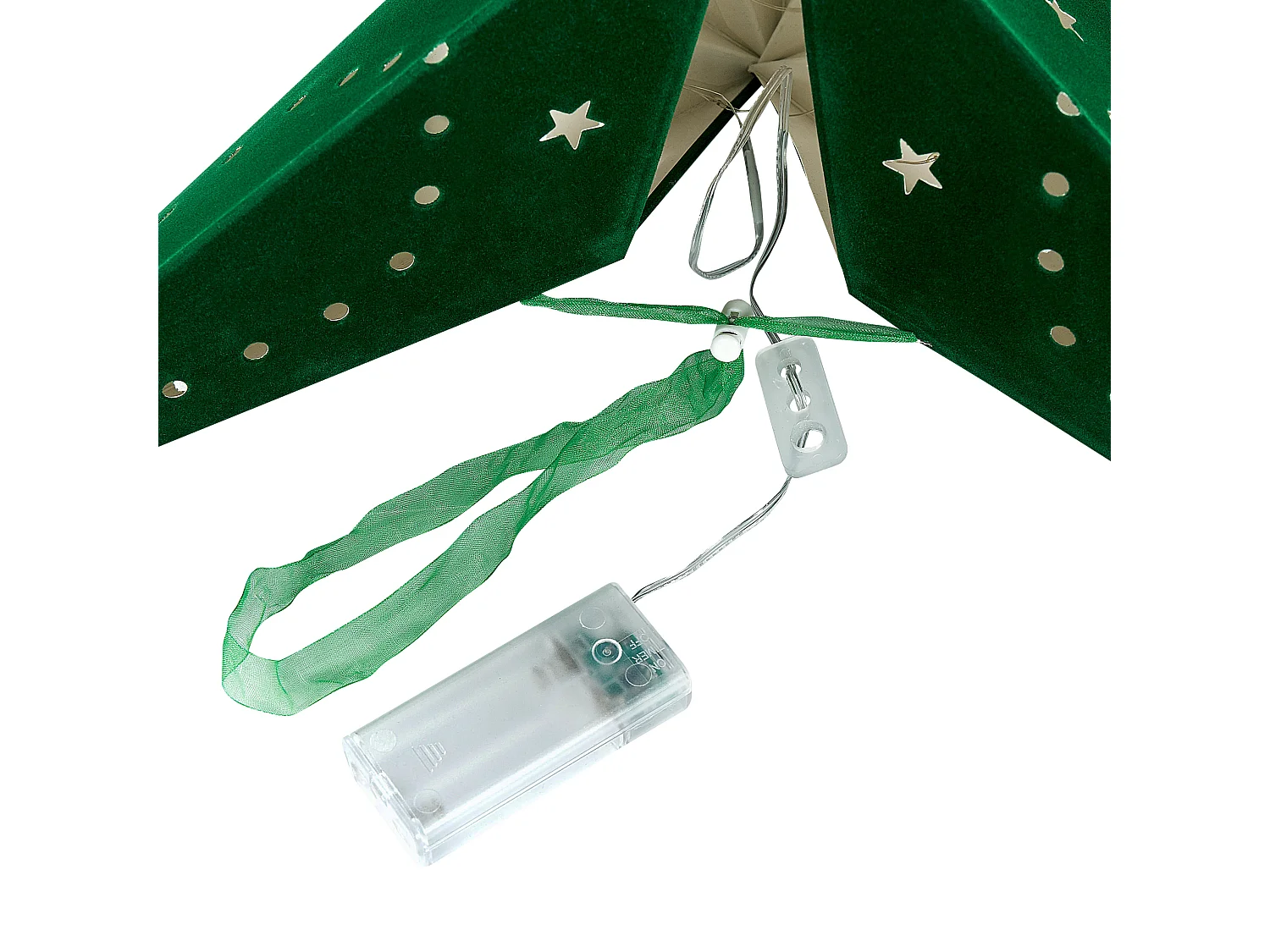 Lot de 2 décorations suspendues LED MOTTI Étoile 45 cm Vert émeraude