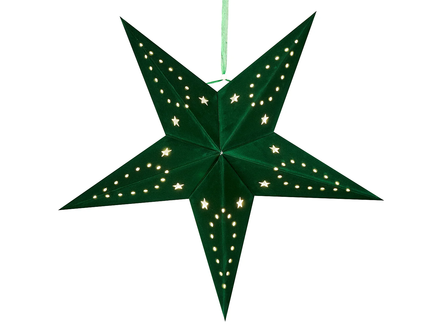Set van 2 hangende decoraties MOTTI Papier 45 cm Smaragdgroen