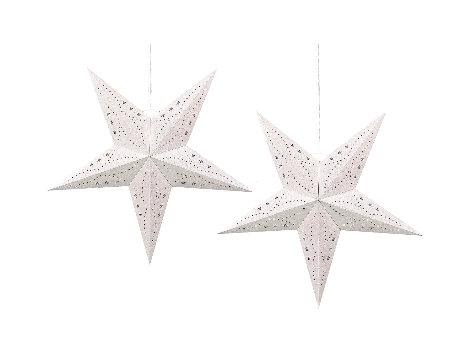 Lot de 2 décorations suspendues LED MOTTI Étoile 60 cm Blanc