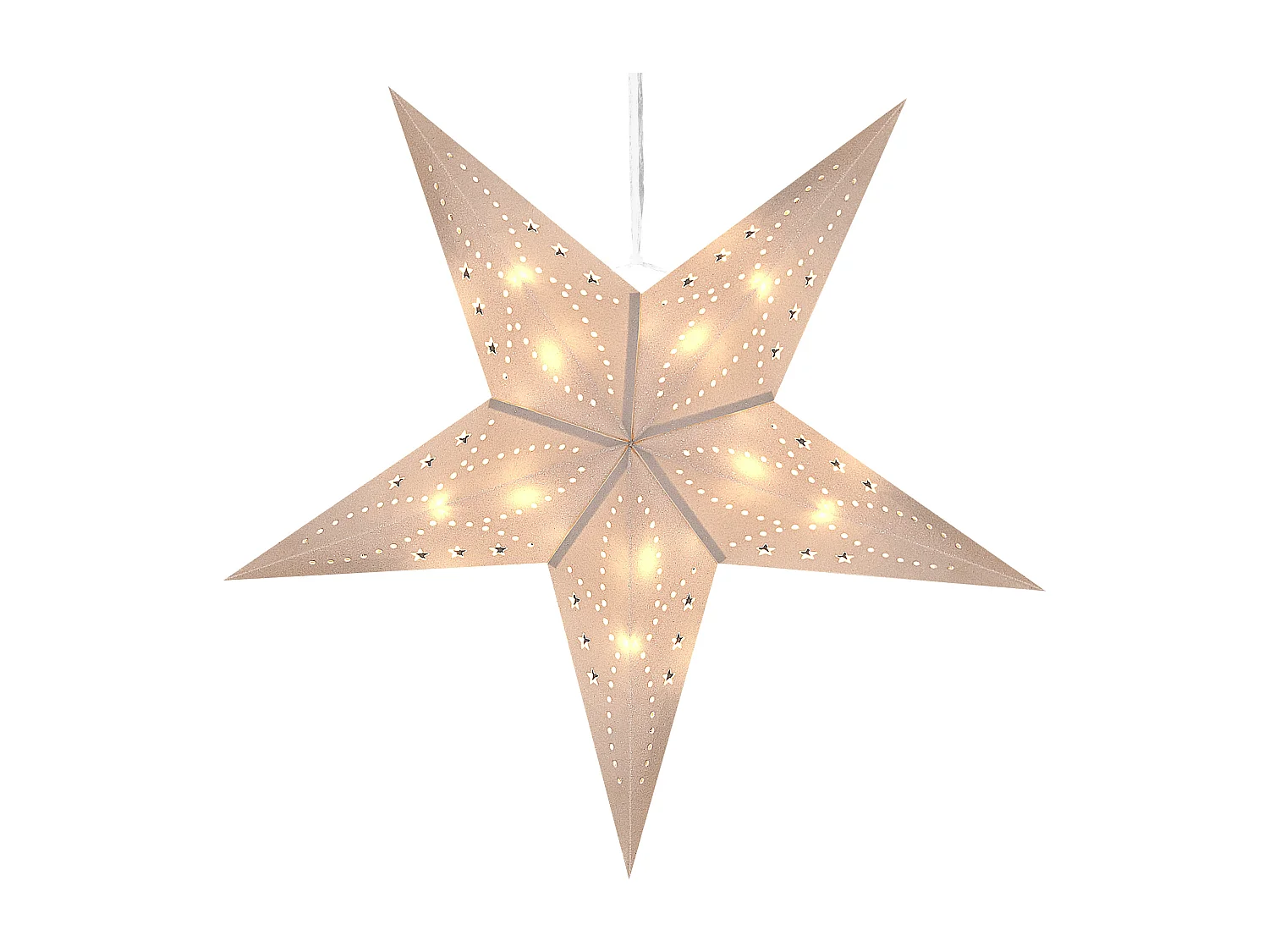 Set di 2 decorazioni da appendere stella MOTTI Carta 60 cm Bianco