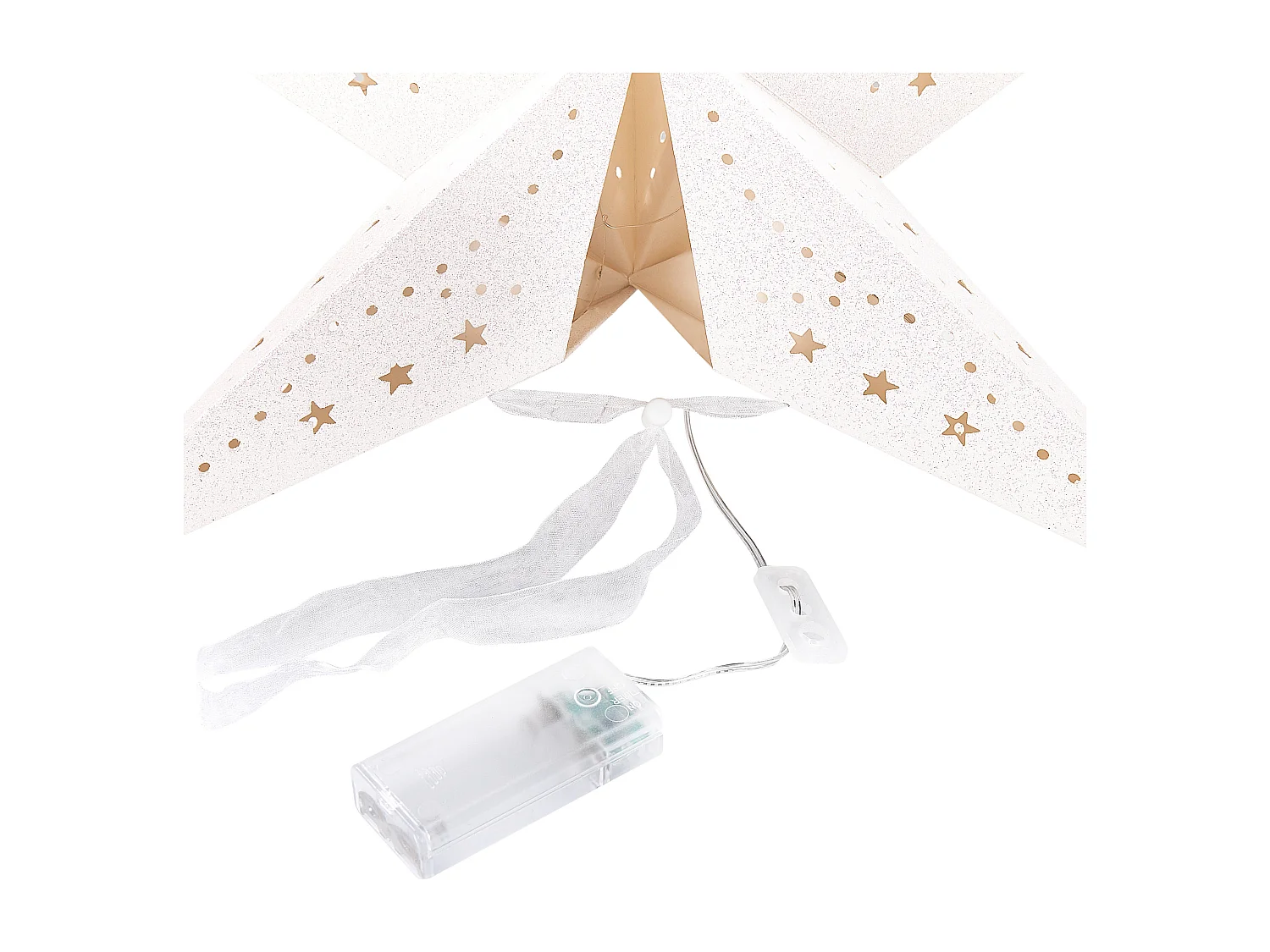 Wanddekoration 2er Set Stern MOTTI Papier 60 cm Weiss