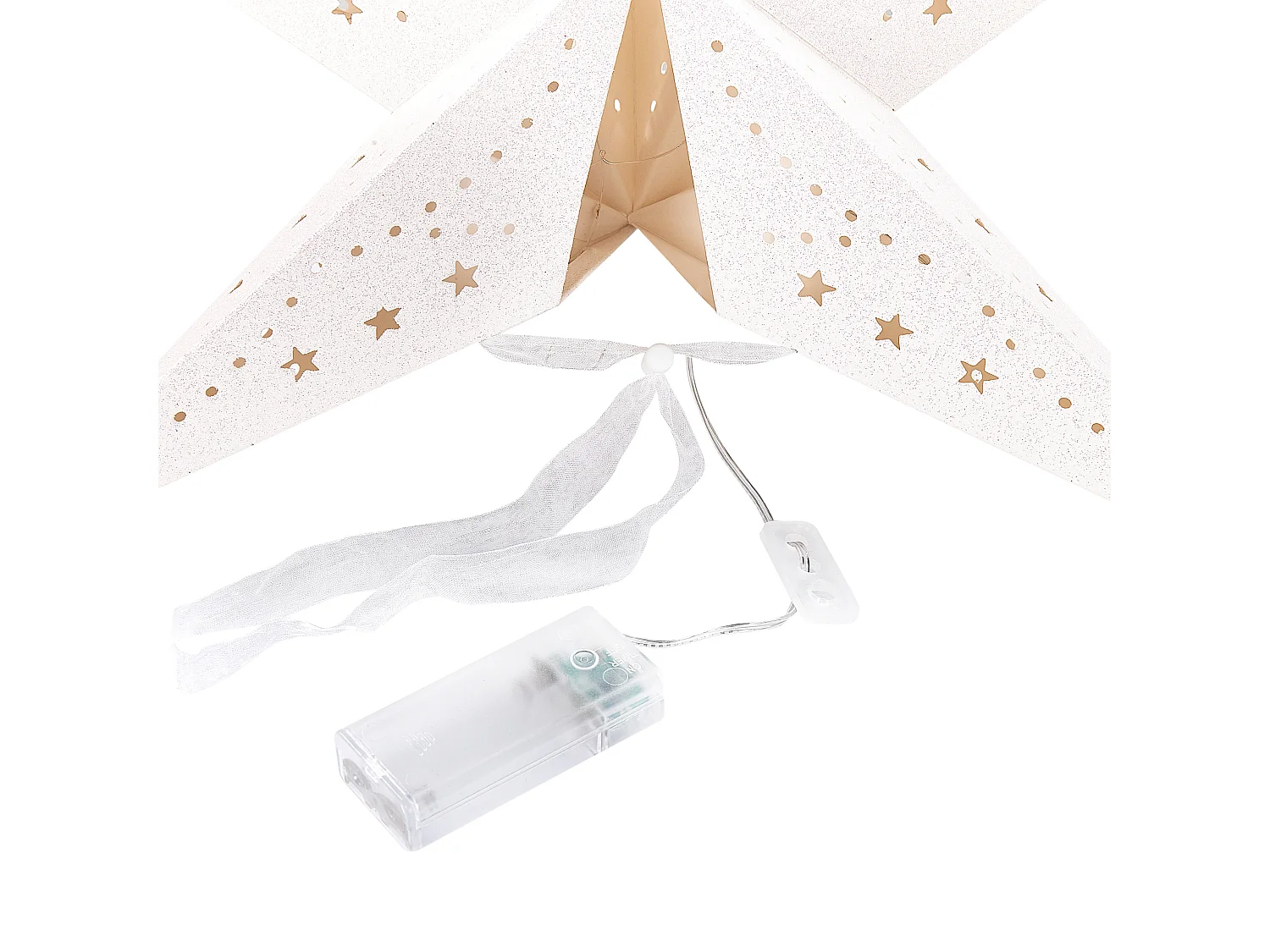 Set di 2 decorazioni da appendere stella MOTTI Carta 60 cm Bianco