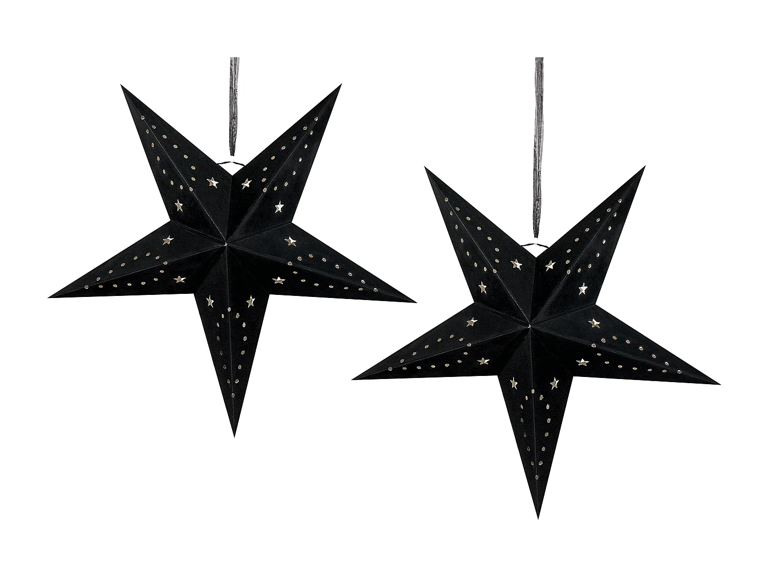 Lot de 2 décorations suspendues LED MOTTI Étoile 60 cm Noir