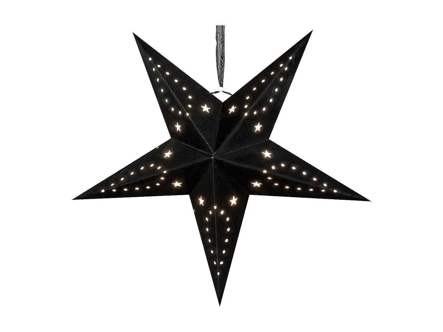 Lot de 2 décorations suspendues LED MOTTI Étoile 60 cm Noir