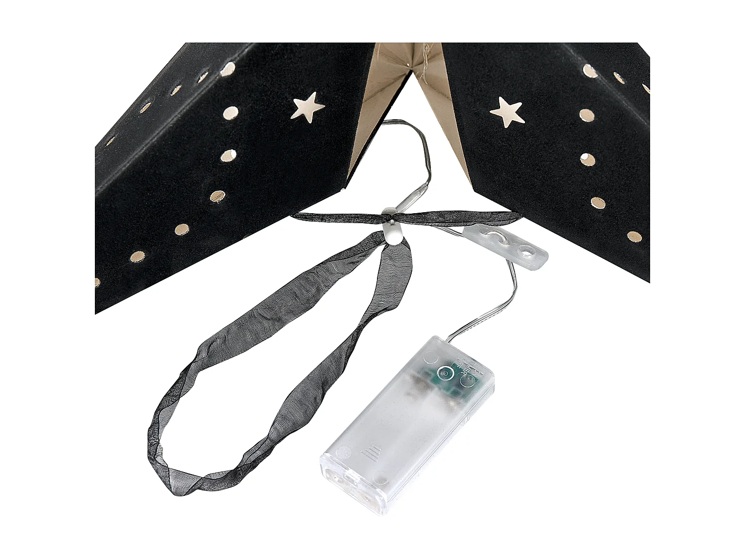 Lot de 2 décorations suspendues LED MOTTI Étoile 60 cm Noir