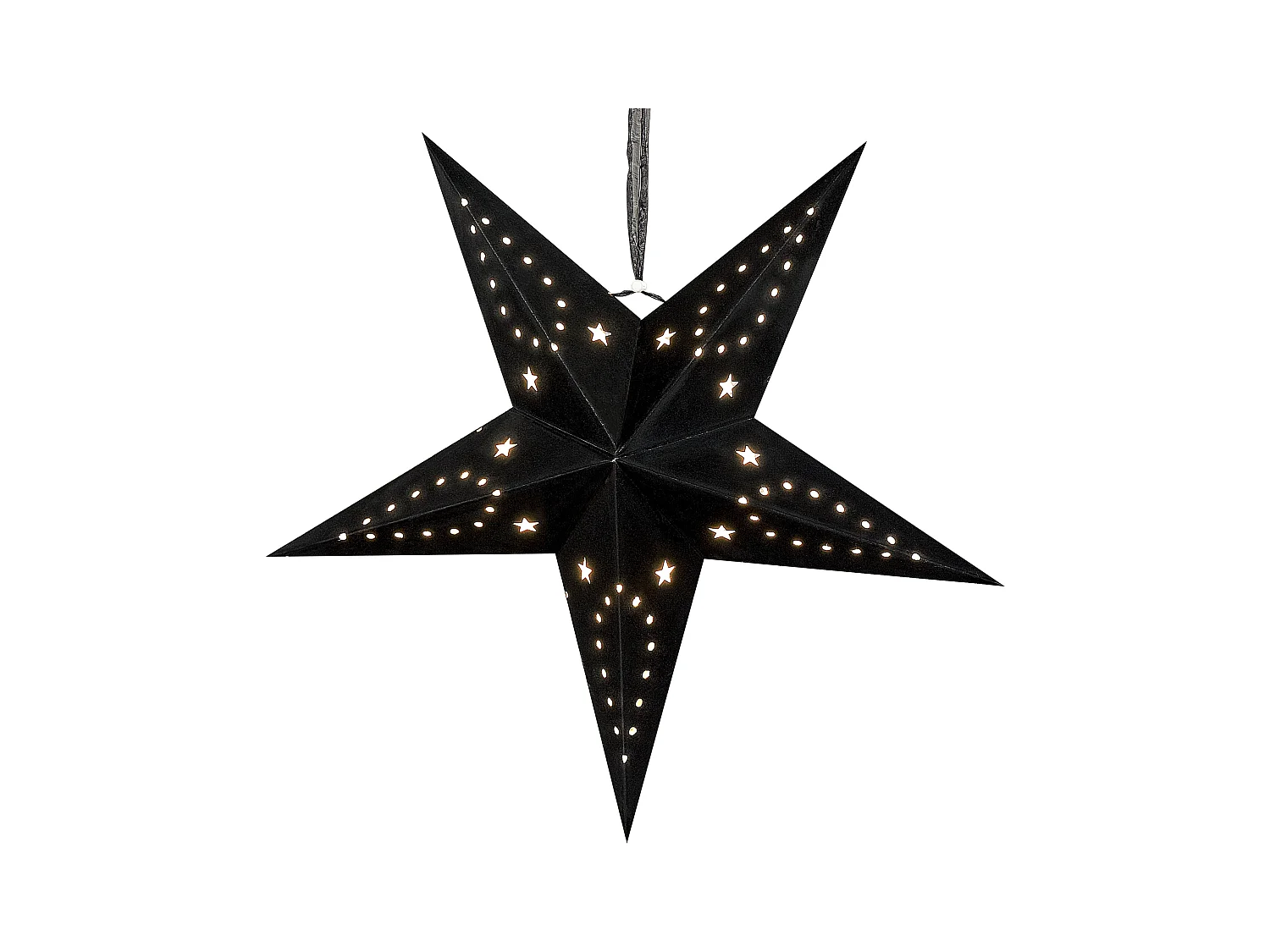 Wanddekoration 2er Set Stern MOTTI Papier 45 cm Schwarz