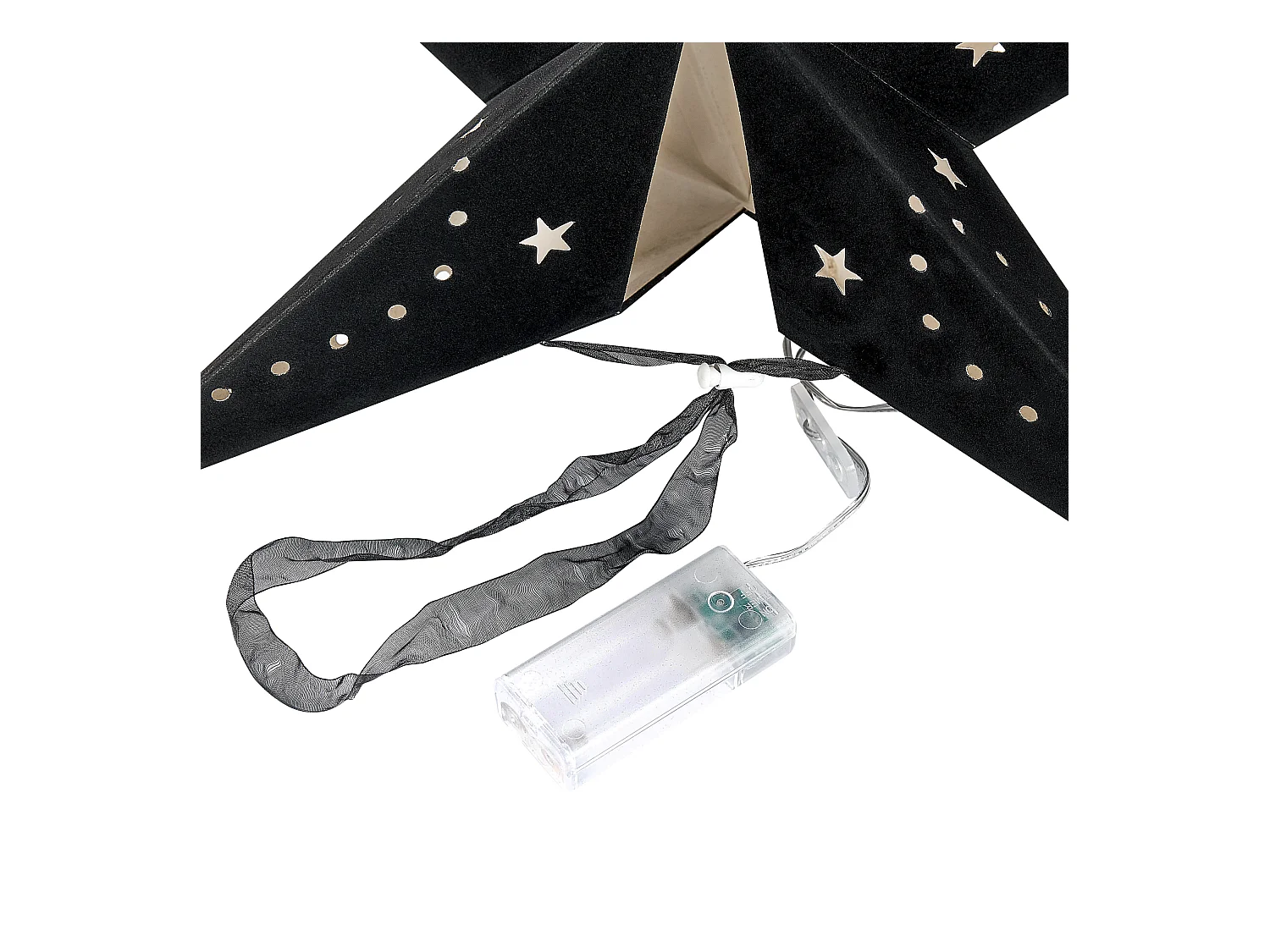 Wanddekoration 2er Set Stern MOTTI Papier 45 cm Schwarz