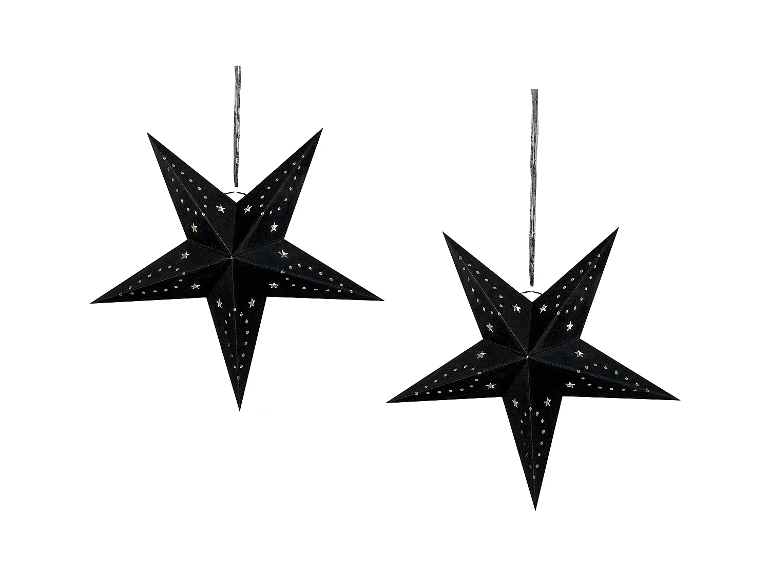 Lot de 2 décorations suspendues LED MOTTI Étoile 45 cm Noir