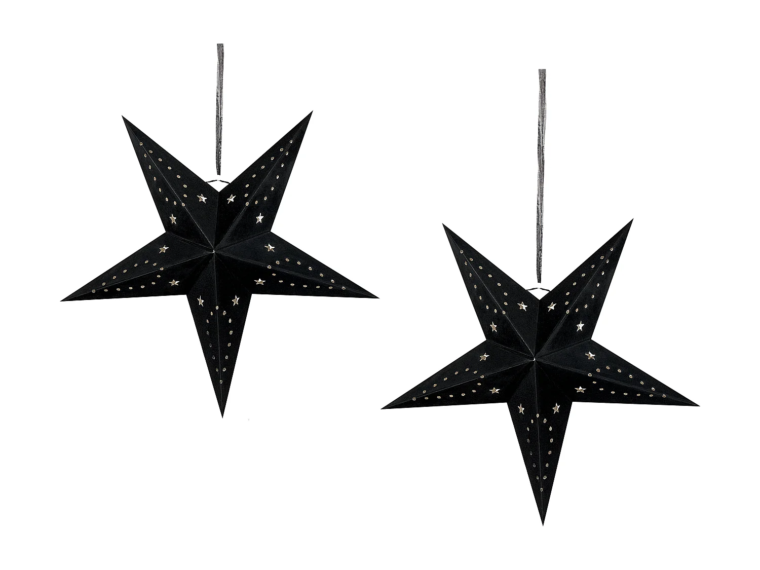 Lot de 2 décorations suspendues LED MOTTI Étoile 45 cm Noir