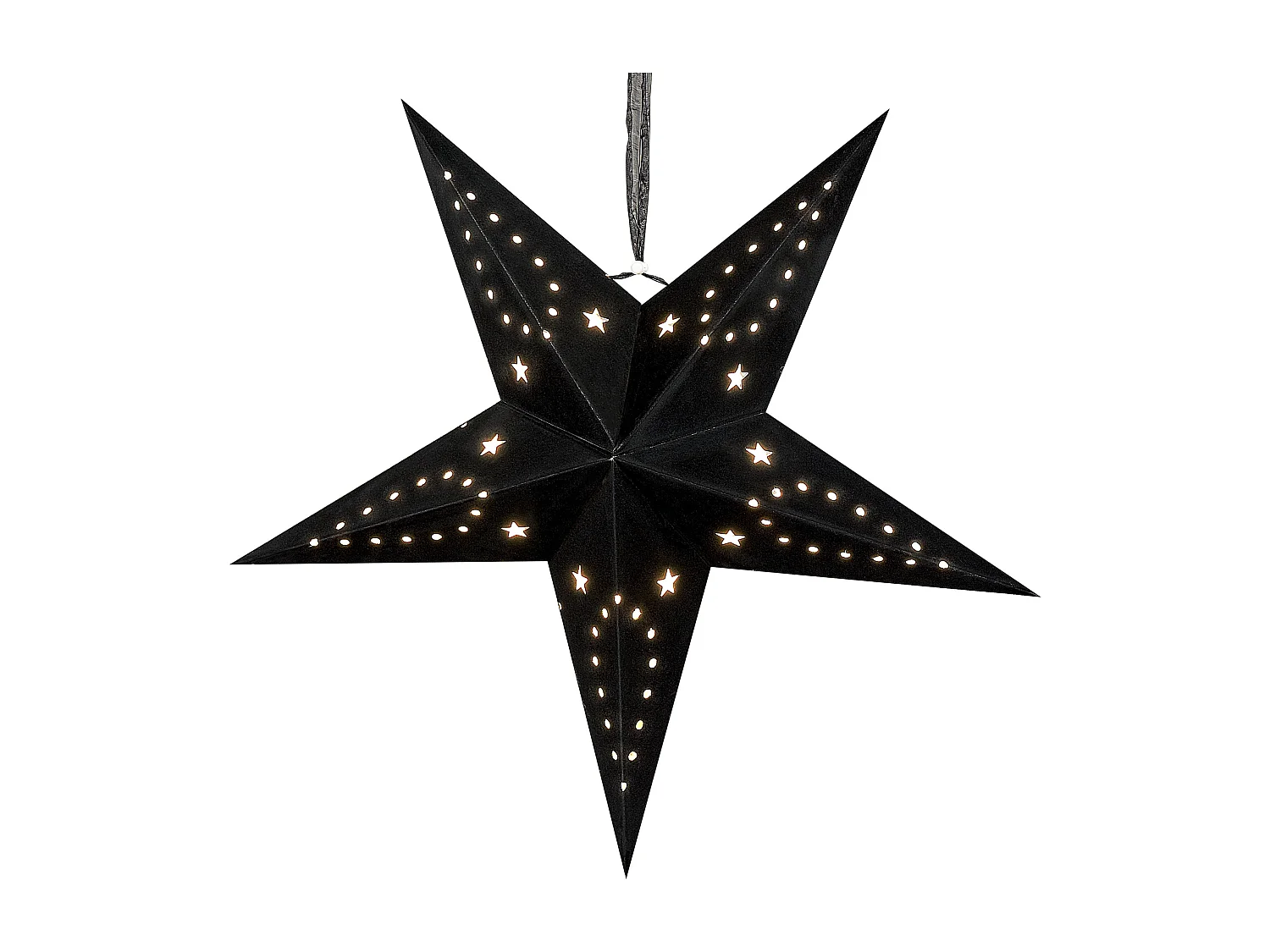 Lot de 2 décorations suspendues LED MOTTI Étoile 45 cm Noir