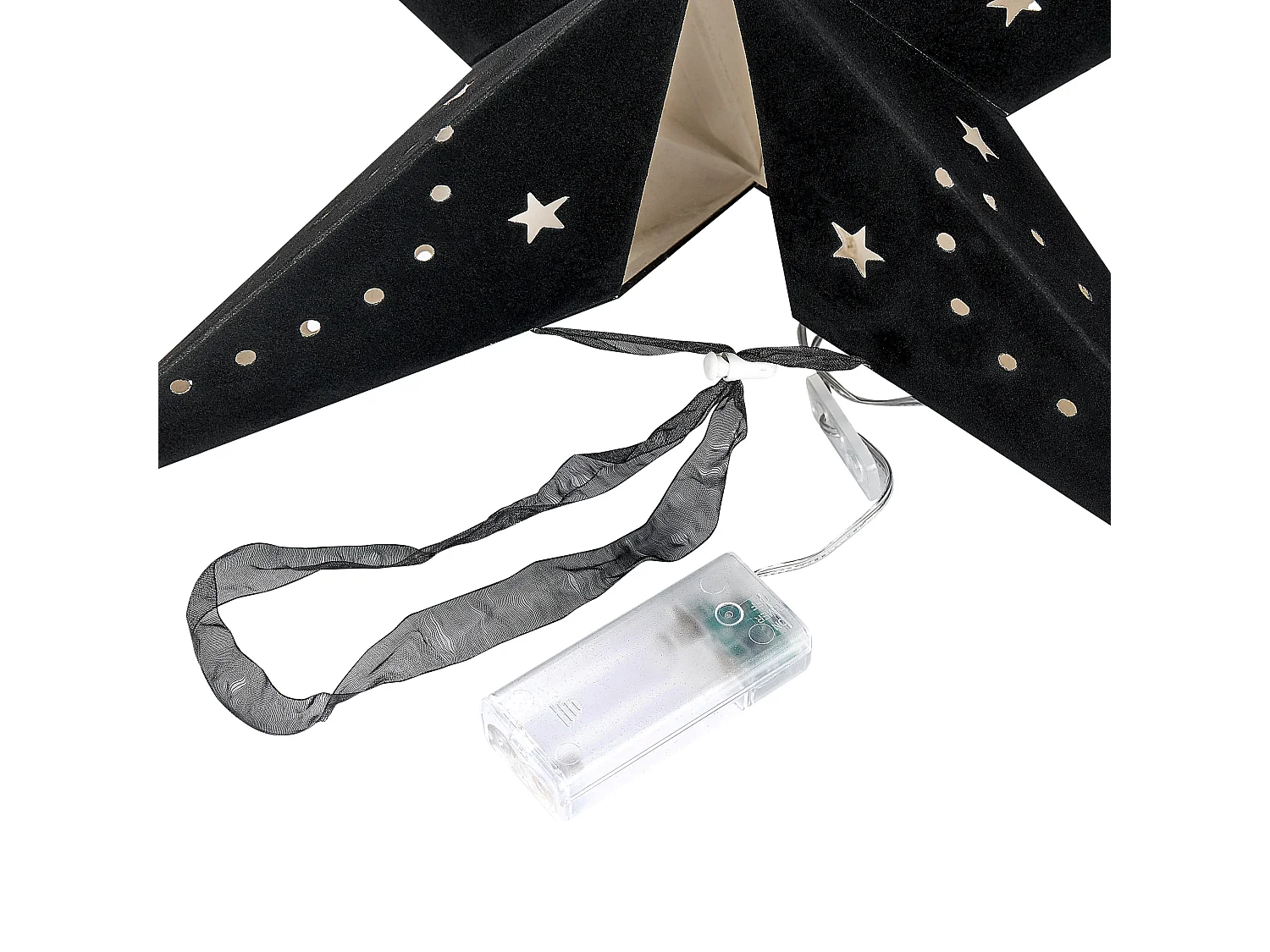 Wanddekoration 2er Set Stern MOTTI Papier 45 cm Schwarz