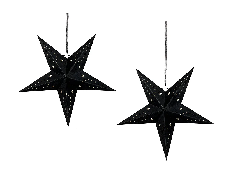 Lot de 2 décorations suspendues LED MOTTI Étoile 45 cm Noir