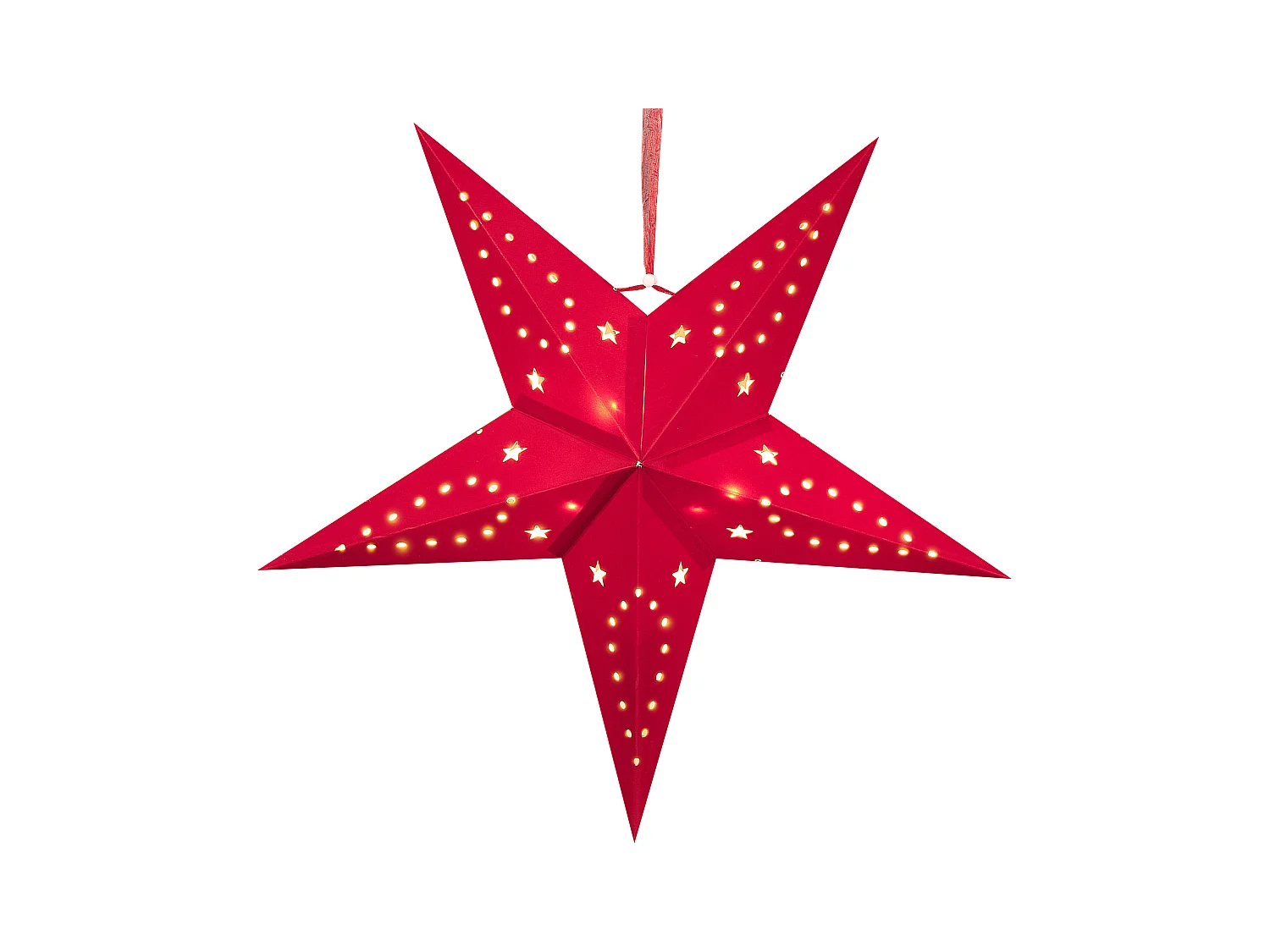 Lot de 2 décorations suspendues LED MOTTI Étoile 45 cm Rouge