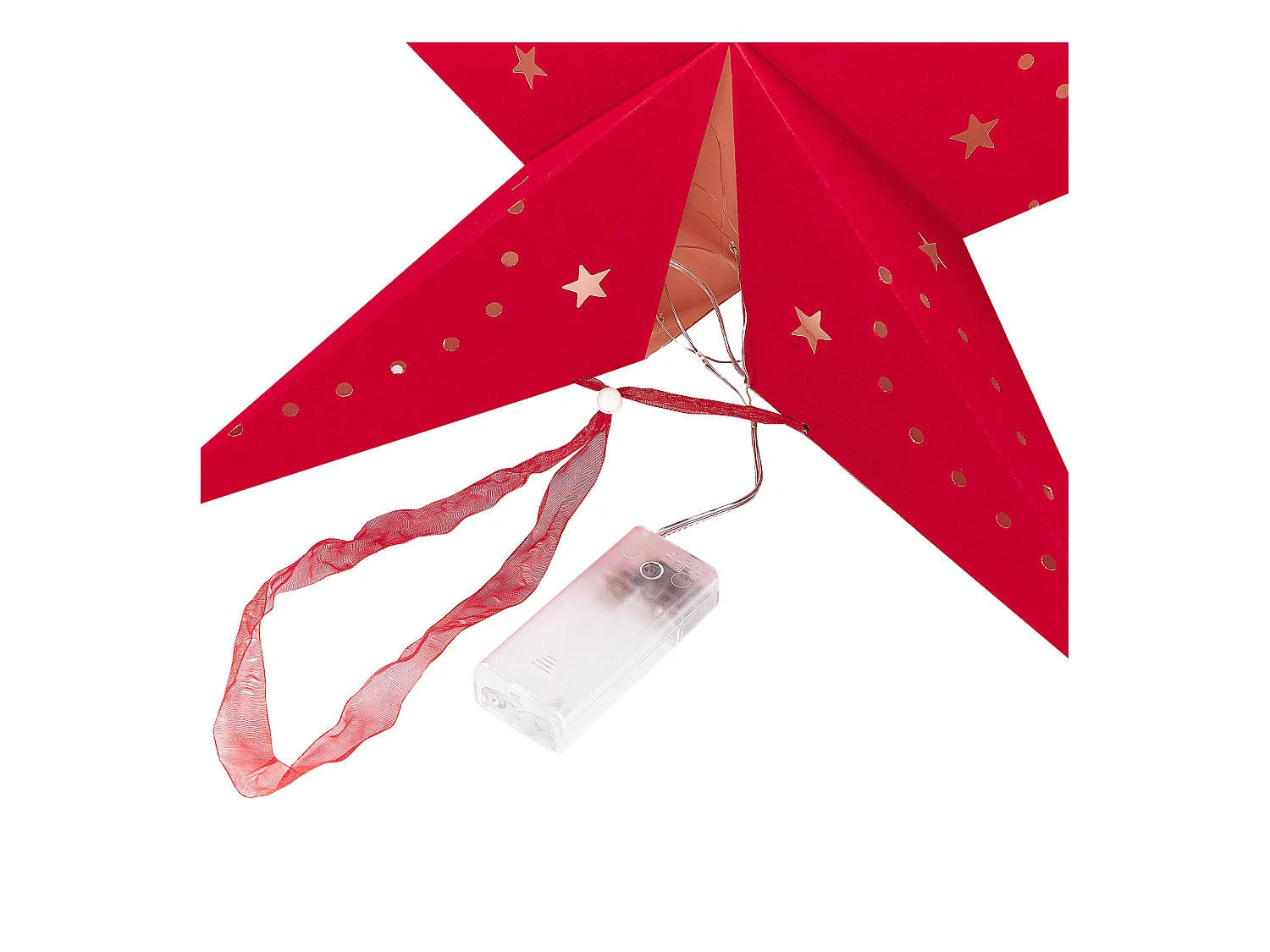 Lot de 2 décorations suspendues LED MOTTI Étoile 45 cm Rouge