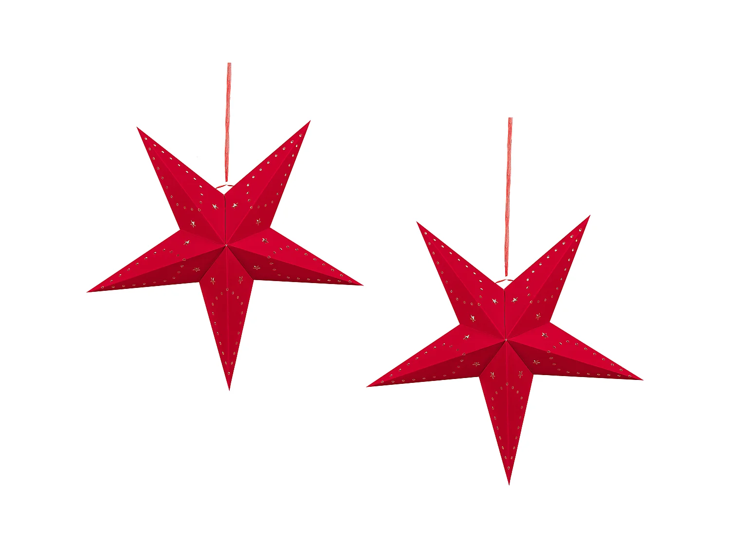 Lot de 2 décorations suspendues LED MOTTI Étoile 45 cm Rouge