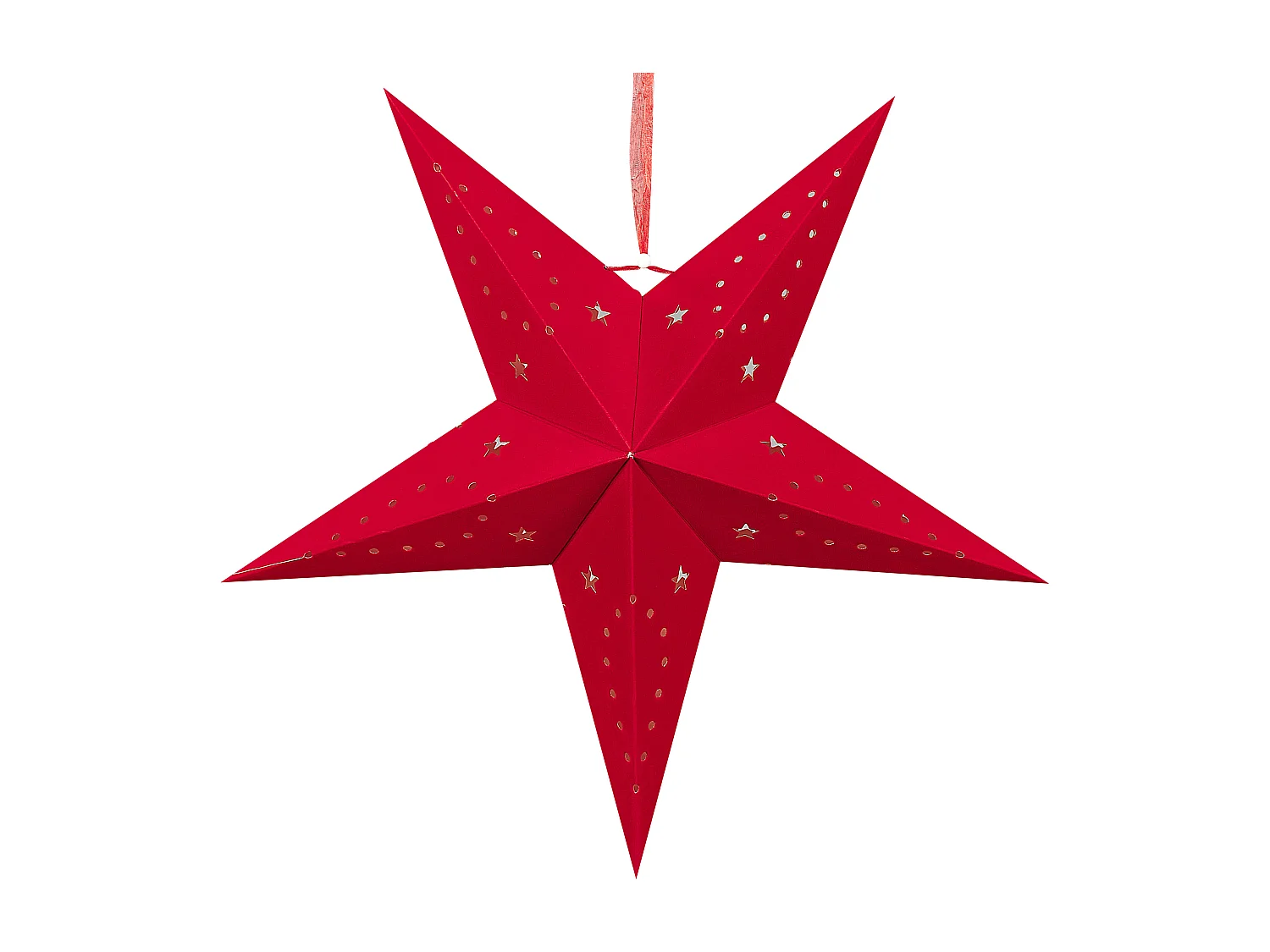 Lot de 2 décorations suspendues Étoile MOTTI Papier 45 cm Rouge