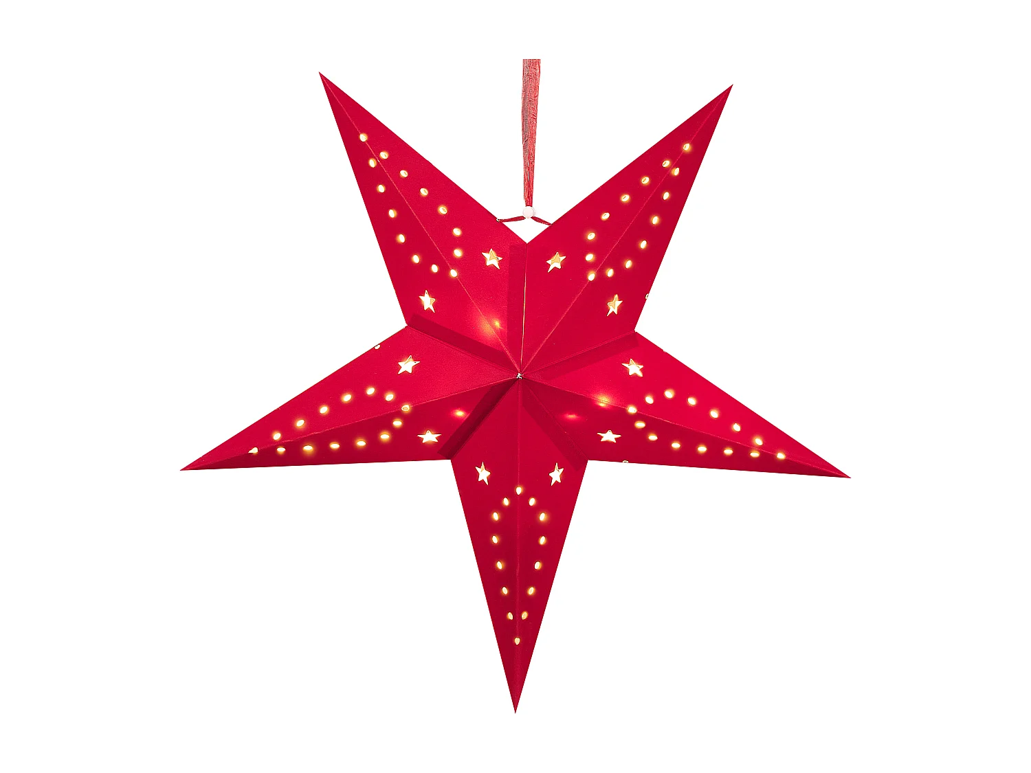 Lot de 2 décorations suspendues Étoile MOTTI Papier 45 cm Rouge