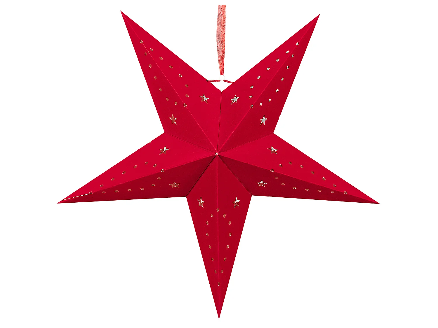 Lot de 2 décorations suspendues Étoile MOTTI Papier 45 cm Rouge