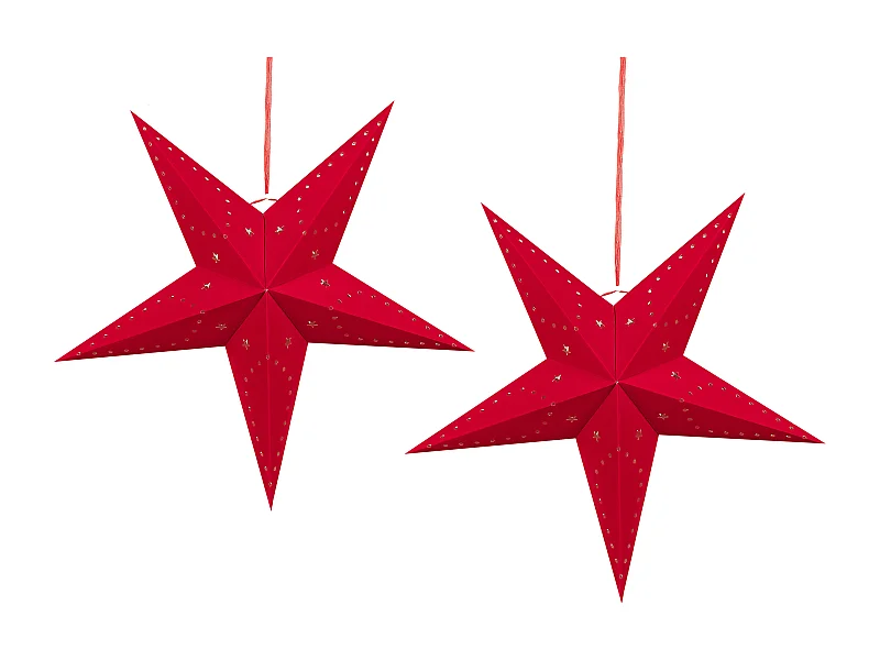 Lot de 2 décorations suspendues LED MOTTI Étoile 60 cm Rouge