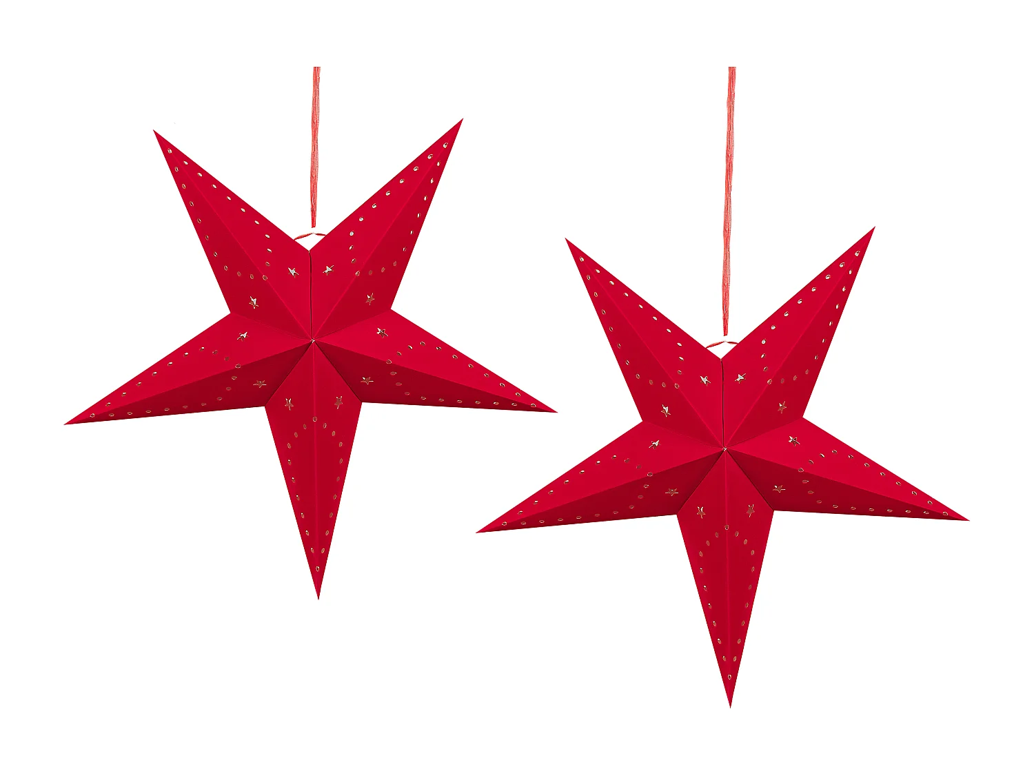 Lot de 2 décorations suspendues LED MOTTI Étoile 60 cm Rouge
