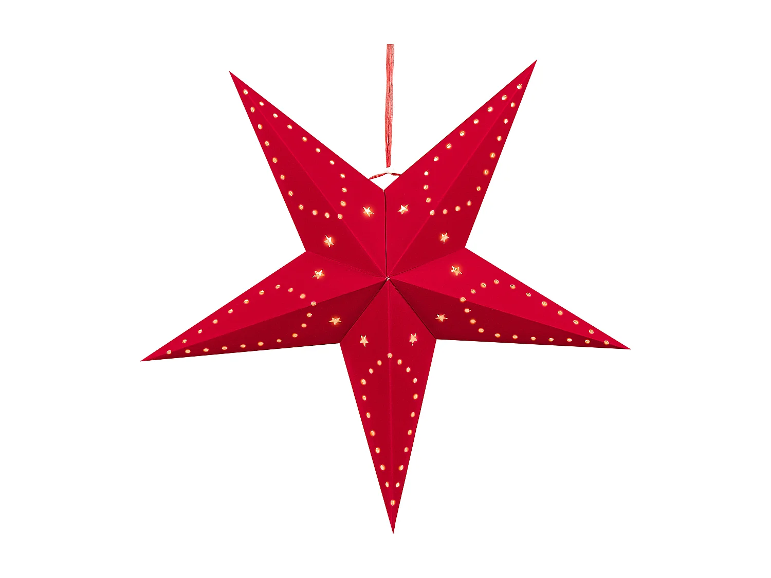 Lot de 2 décorations suspendues LED MOTTI Étoile 60 cm Rouge