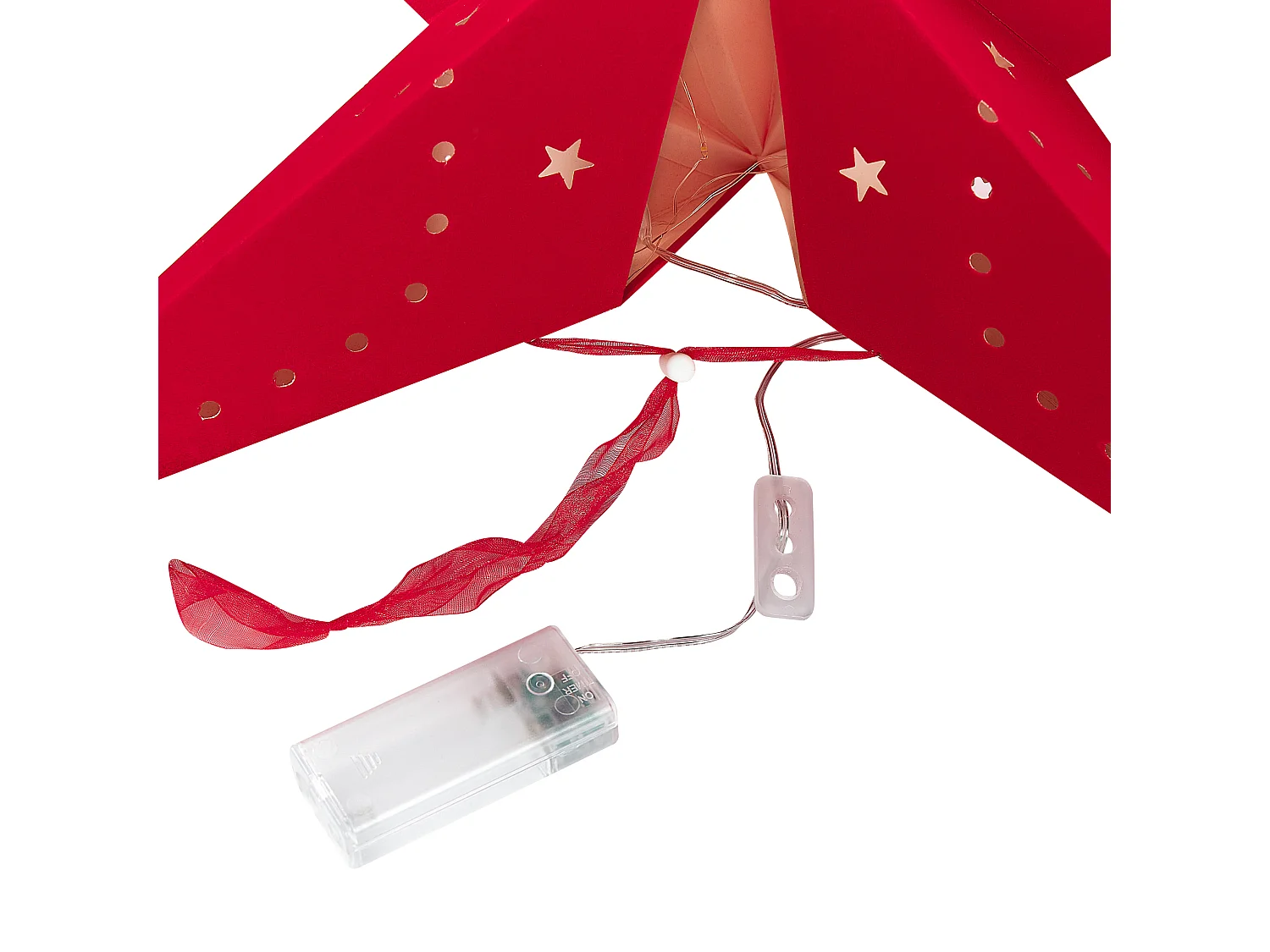 Lot de 2 décorations suspendues LED MOTTI Étoile 60 cm Rouge