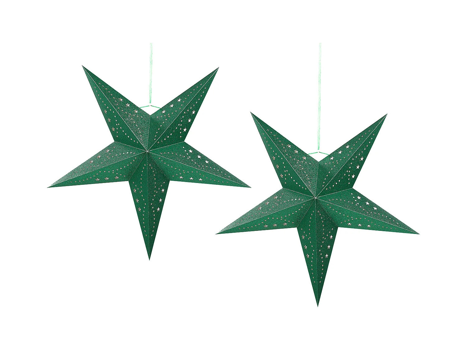 Set van 2 hangende decoraties MOTTI Papier 60 cm Smaragdgroen