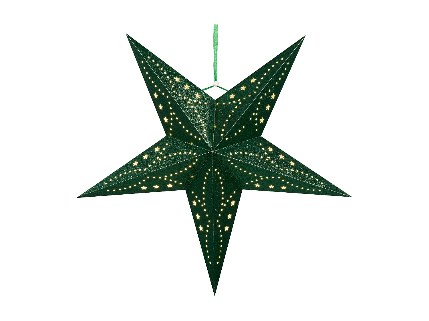 Lot de 2 décorations suspendues LED MOTTI Étoile 60 cm Vert émeraude