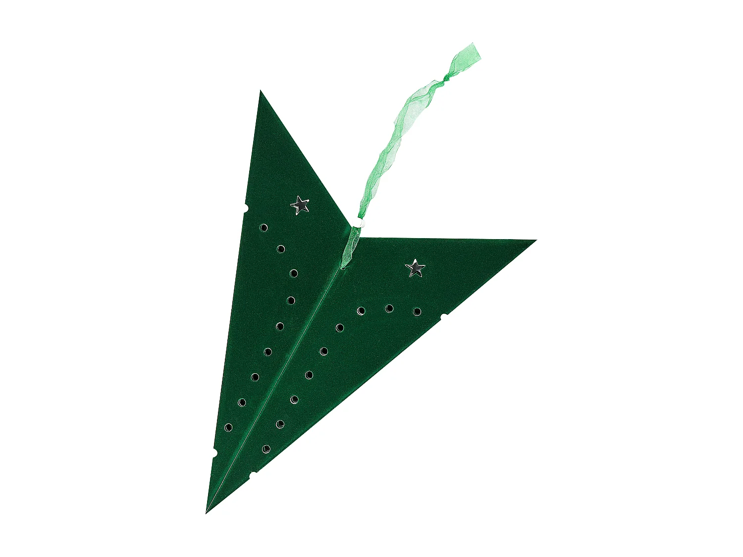 Conjunto de 2 decoraciones colgantes Estrella MOTTI Papel 60 cm Verde esmeralda
