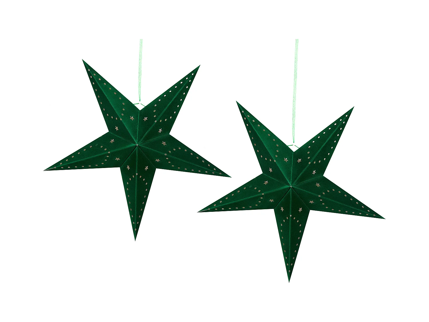 Lot de 2 décorations suspendues LED MOTTI Étoile 60 cm Vert émeraude