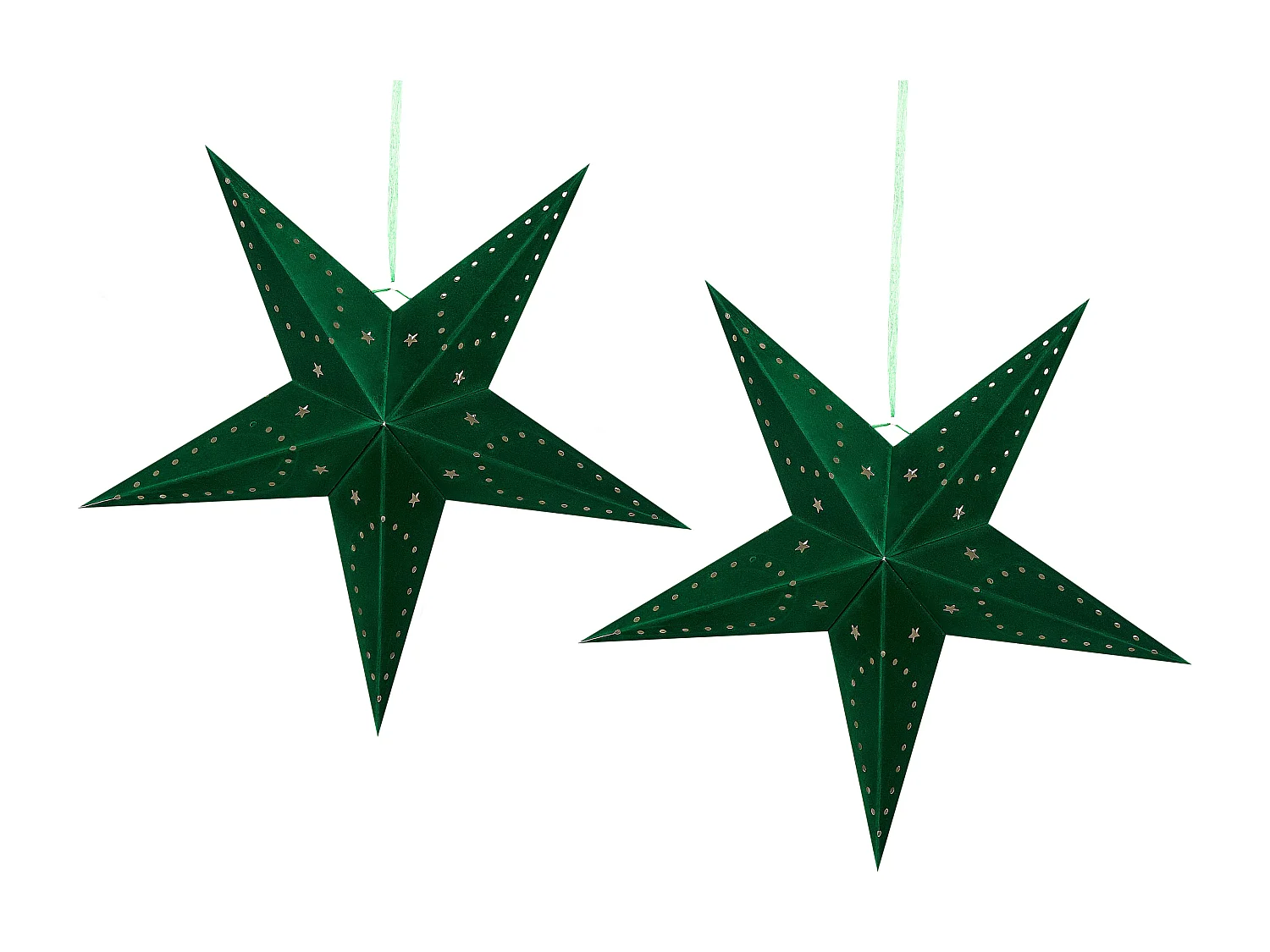 Lot de 2 décorations suspendues LED MOTTI Étoile 60 cm Vert émeraude