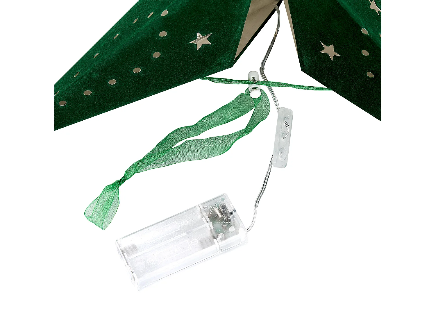 Lot de 2 décorations suspendues LED MOTTI Étoile 60 cm Vert émeraude